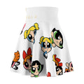 Powerpuff Girls Pattern Skater Skirt | Cartoon Character Allover Print