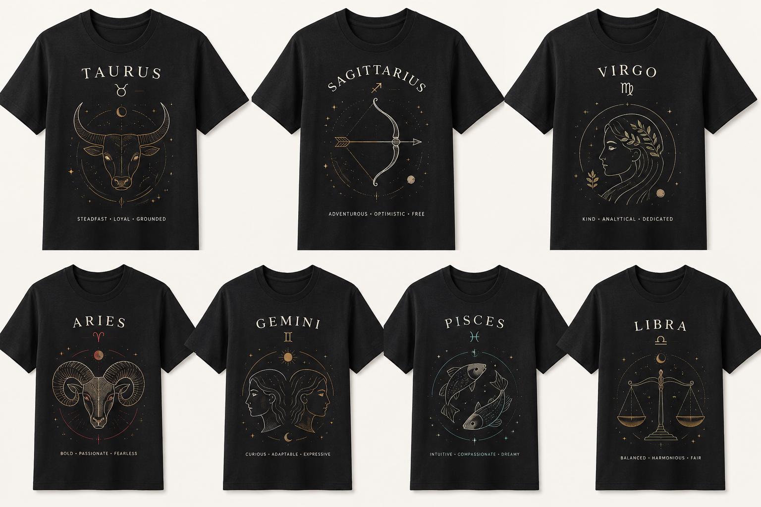 Zodiac Streetwear T-Shirt: Aries Astrology Celestial Design