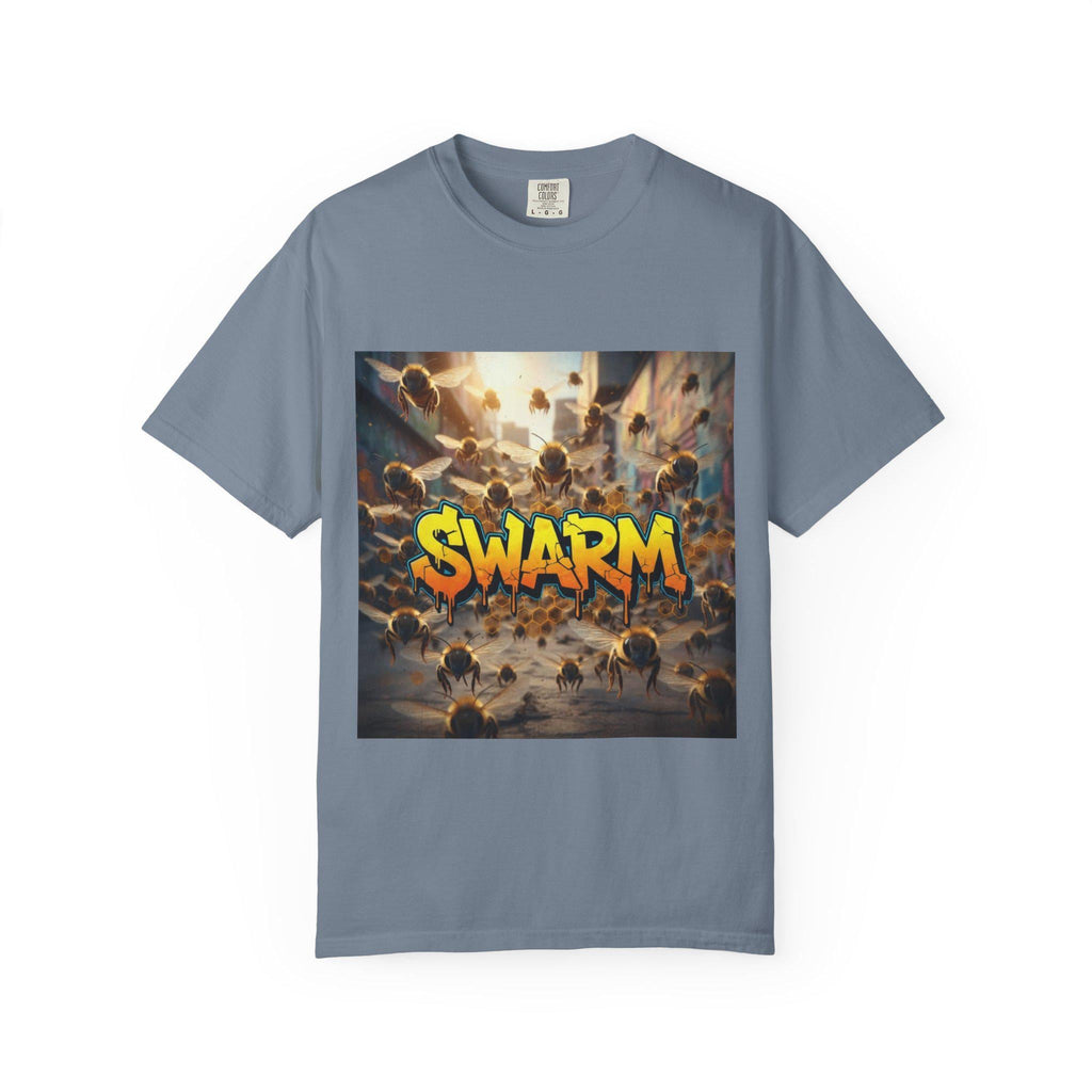 Swarm graphic T-shirt | swarm bees illustration, street art text