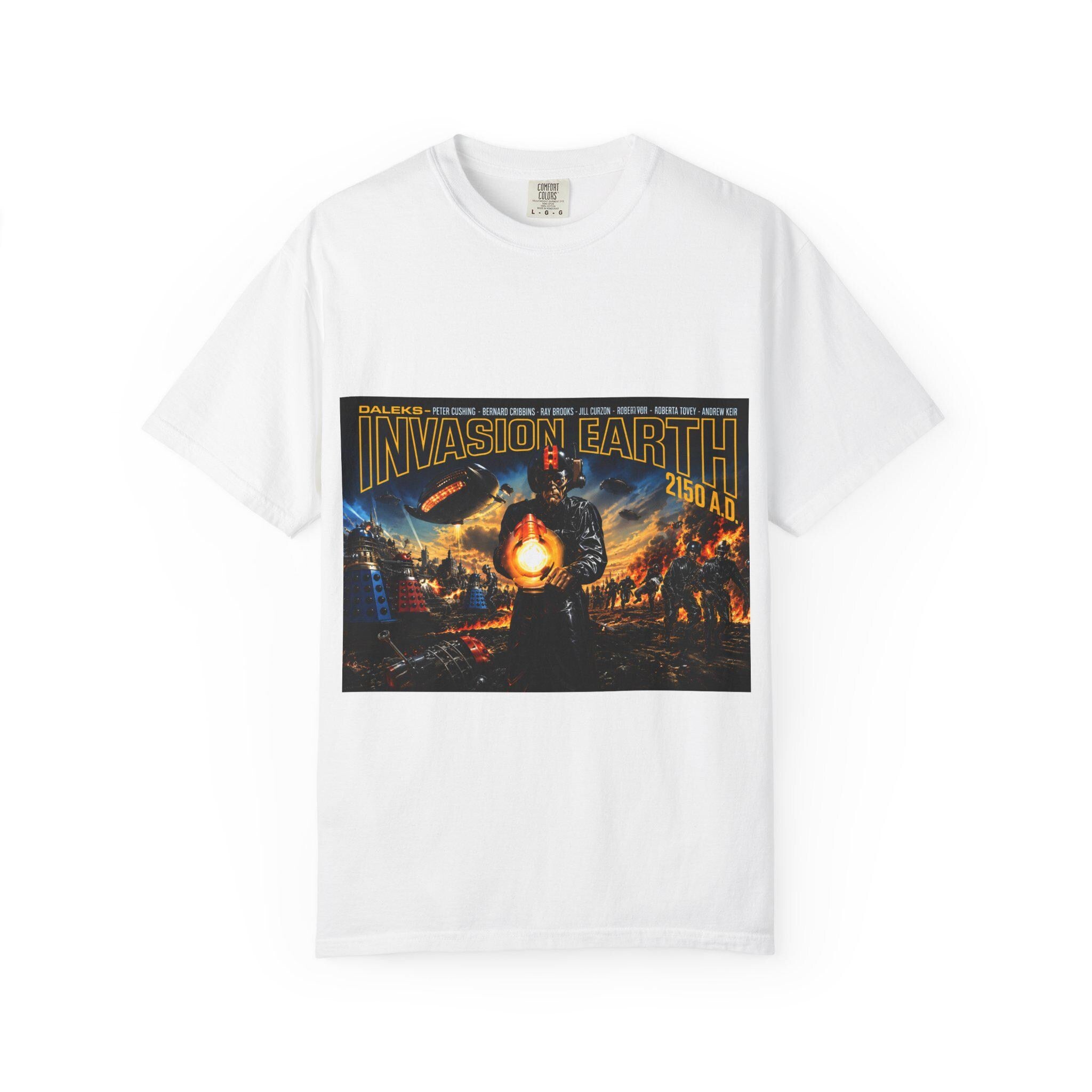 Invasion Earth 2150 A.D. retro sci-fi poster T-shirt | alien battle graphic tee