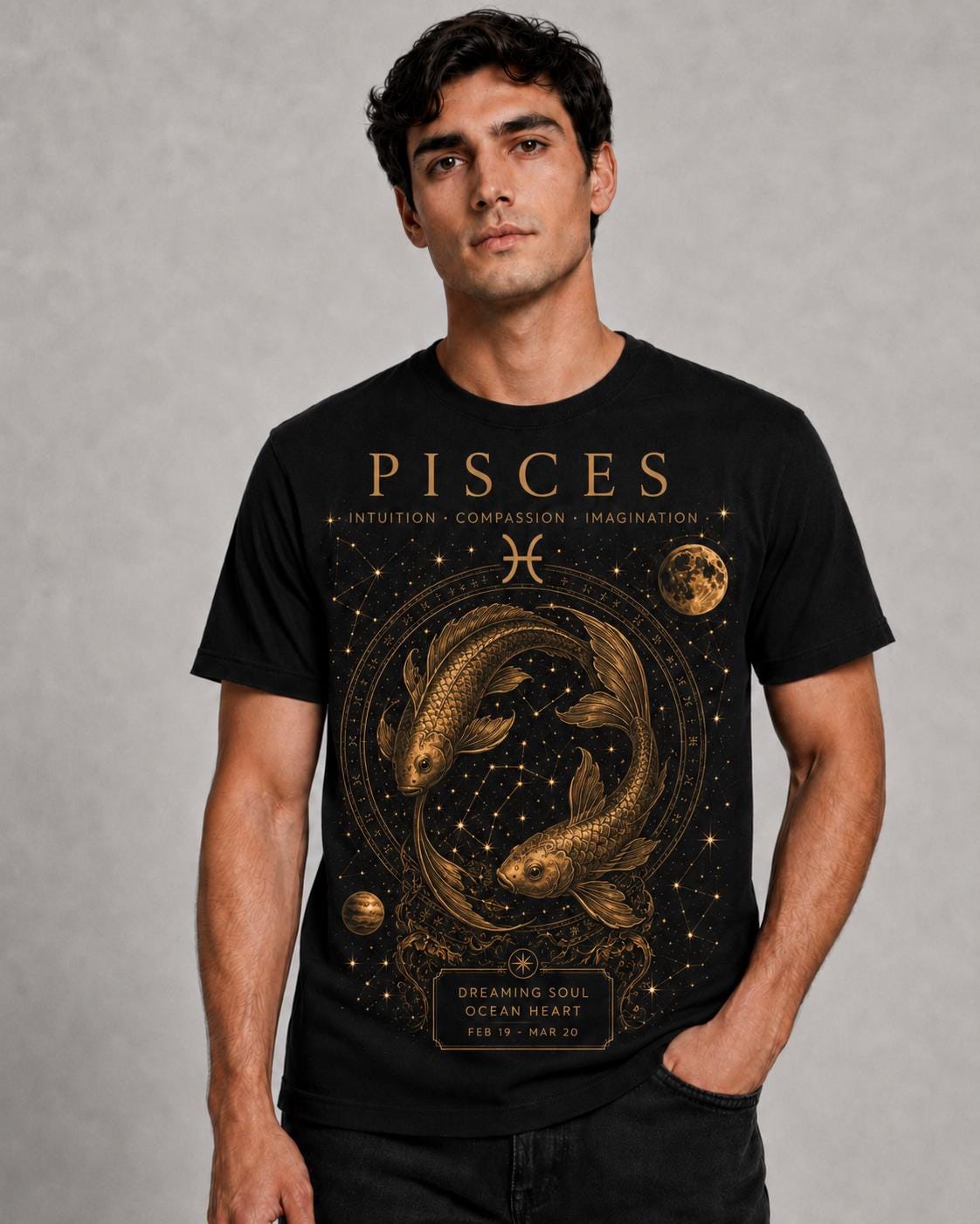 Zodiac Streetwear T-Shirt: Aries Astrology Celestial Design