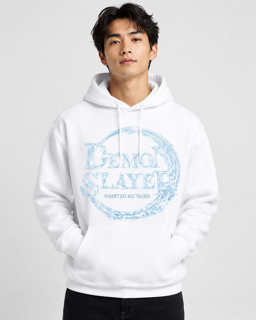 Demon Slayer Logo Crop Hoodie | Anime Emblem, Minimalist Moon Graphic