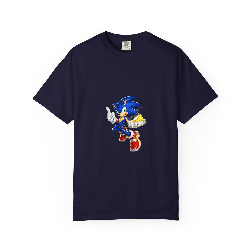 Blue Hedgehog Character T-shirt | Vintage Game Mascot Tee