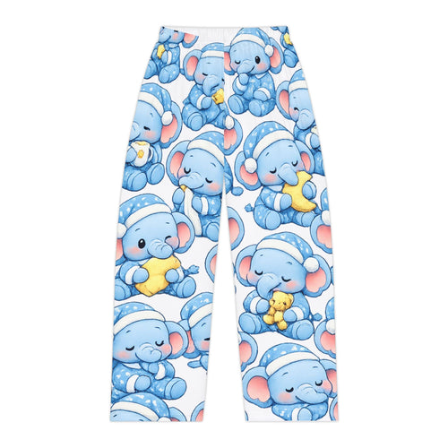 Blue Sleeping Elephant Pajama Pants | Dreamy Baby Elephants All-Over Print