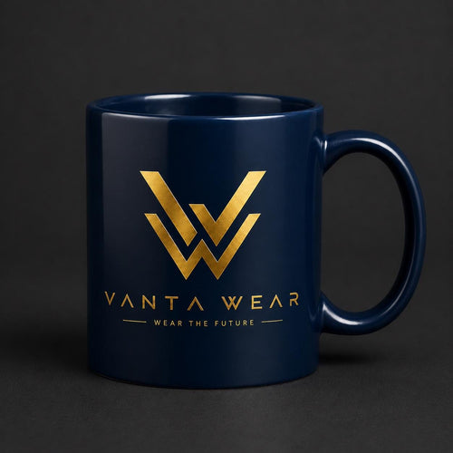 15oz Ceramic Coffee Mug with Gold Logo - "Wear the Future"