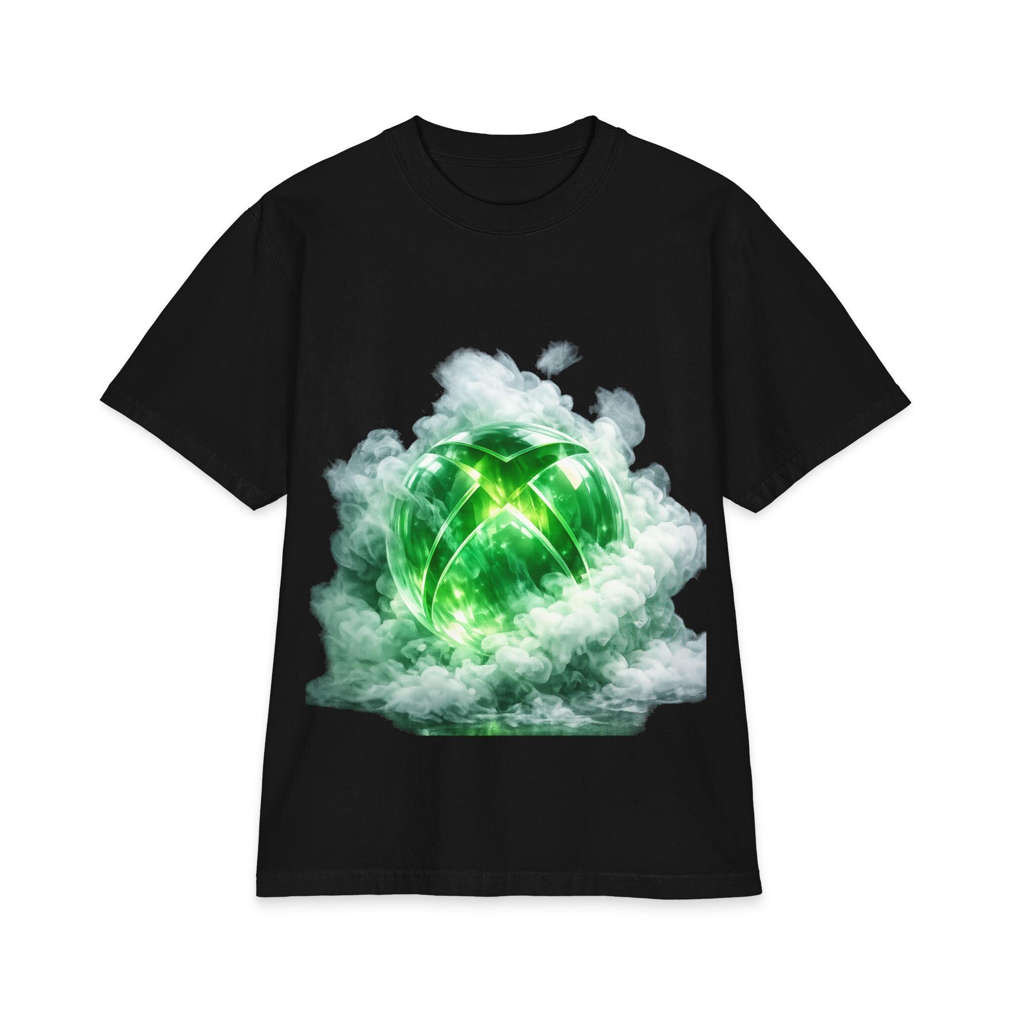 Green Cloud Xbox Logo T-Shirt | Gaming Console Graphic Tee
