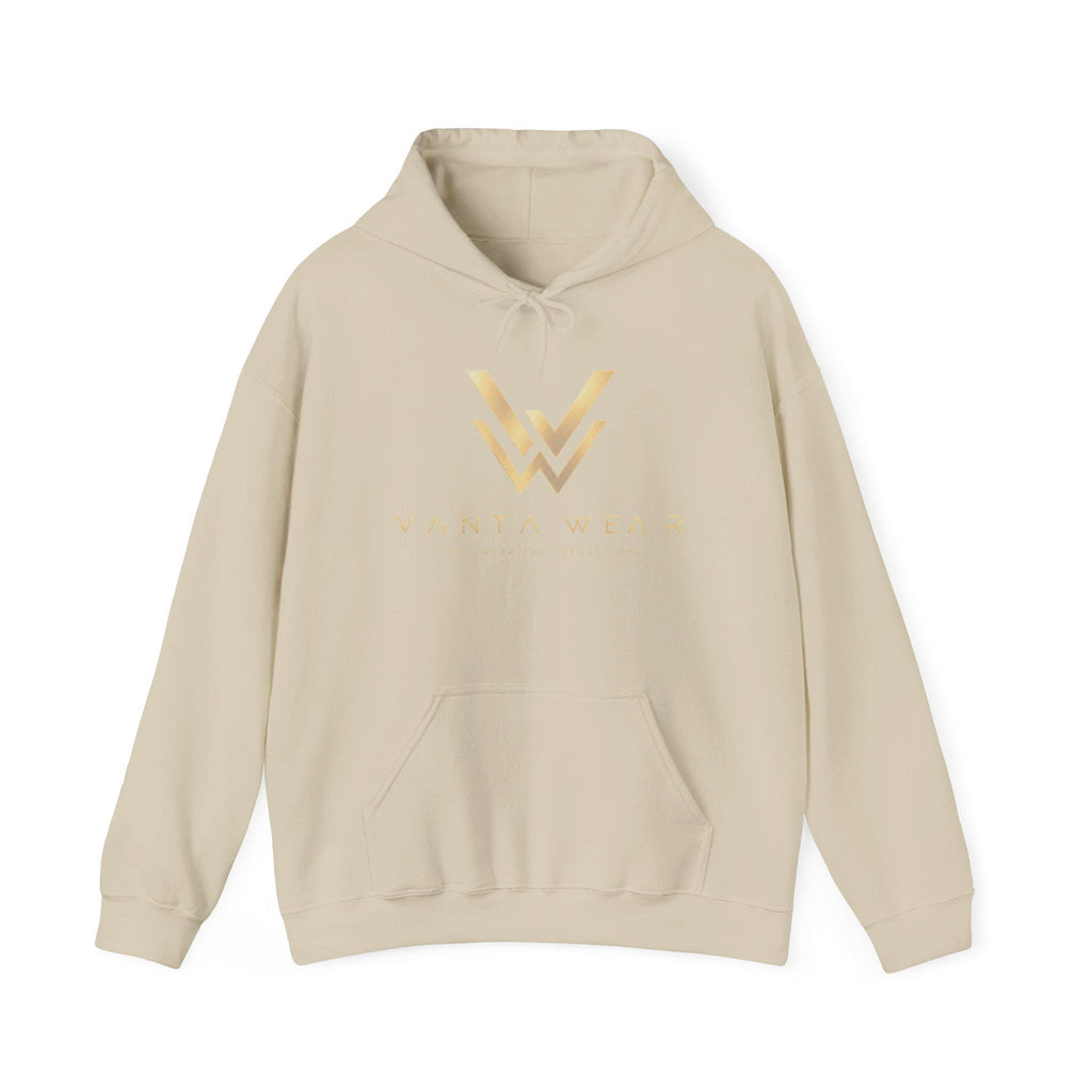 Gold Geometric W Logo Hoodie | Minimal Monogram Sweatshirt