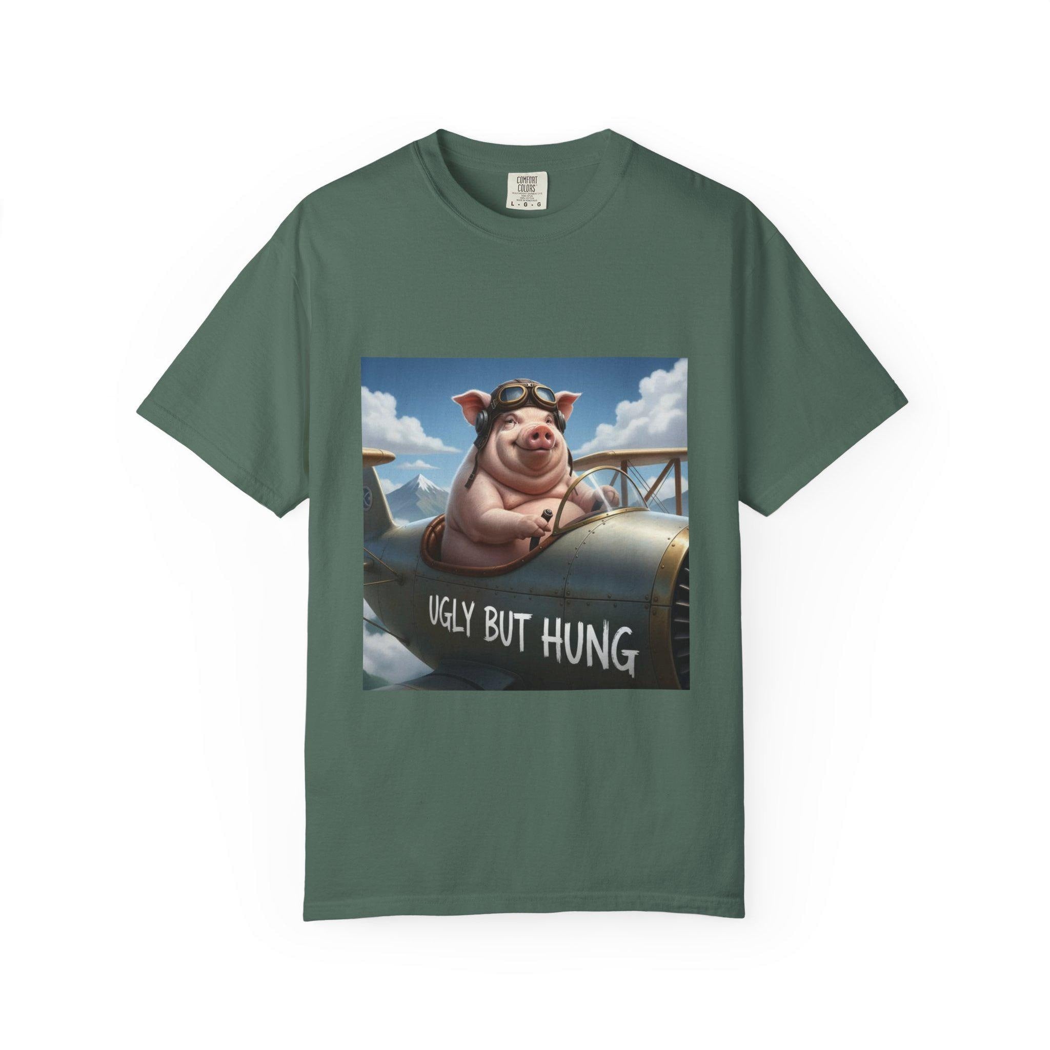Pig Pilot illustration T-Shirt | 'Ugly But Hung' airplane design