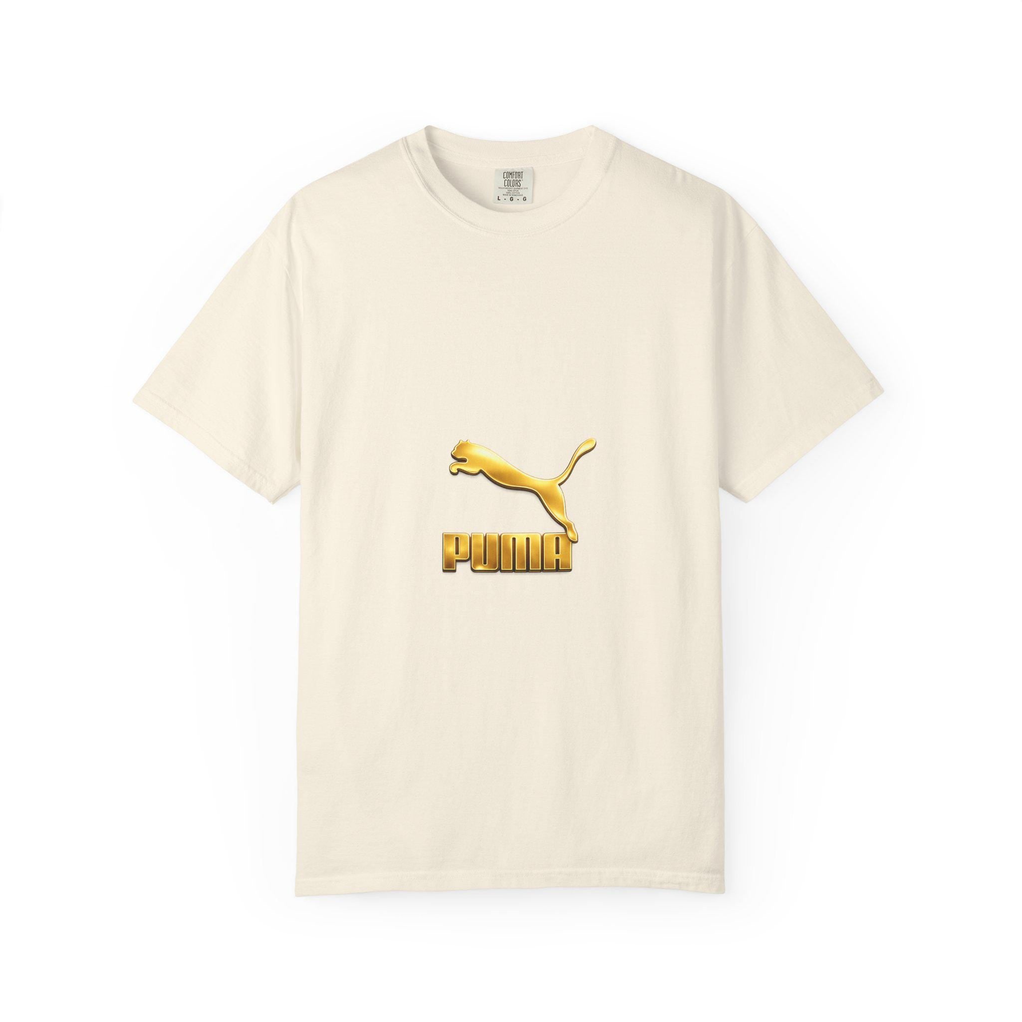 Gold Puma Logo T-shirt | Retro Sportswear Tee
