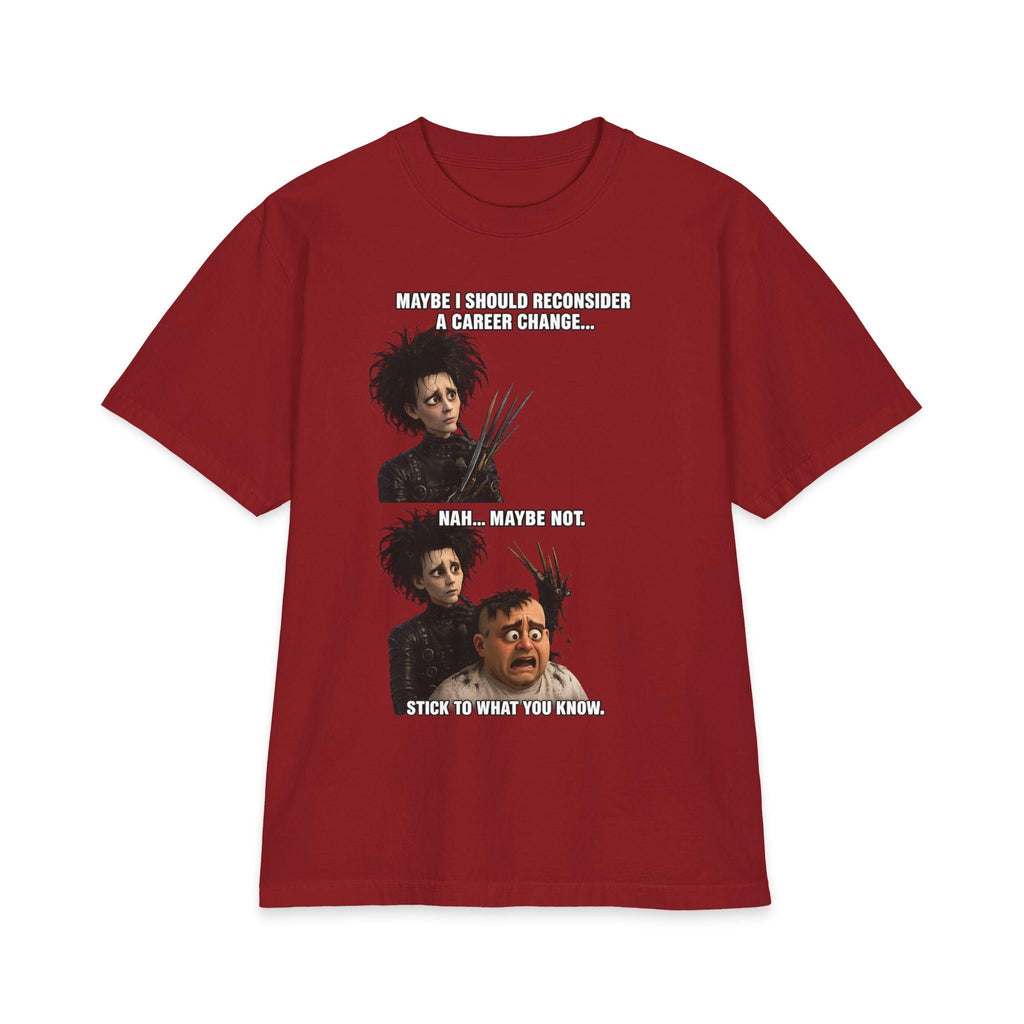 Scissor-Handed Character Comic Panel T-Shirt | Horror Movie Mashup