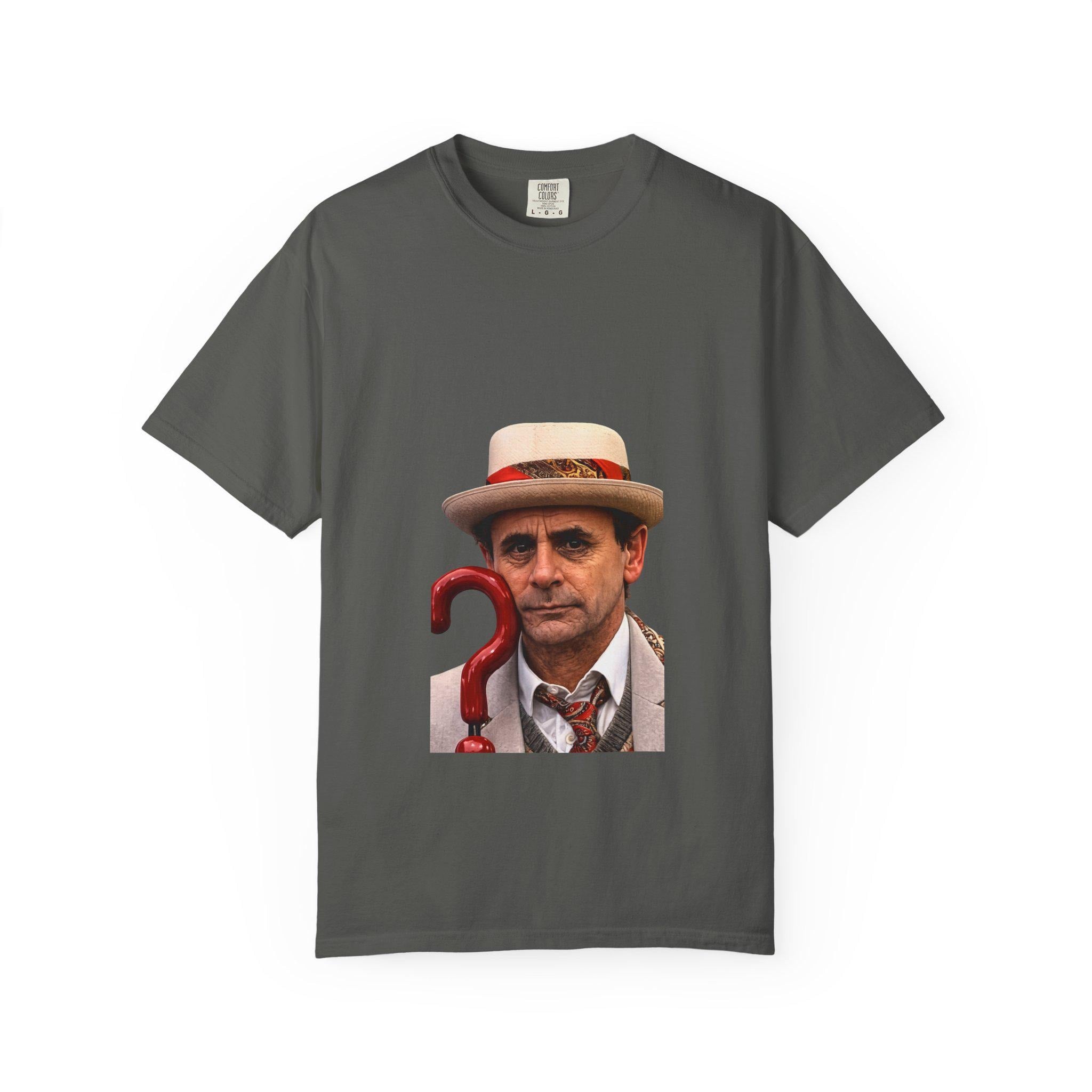 Man with Question Mark Cane T-shirt | Retro Detective Portrait