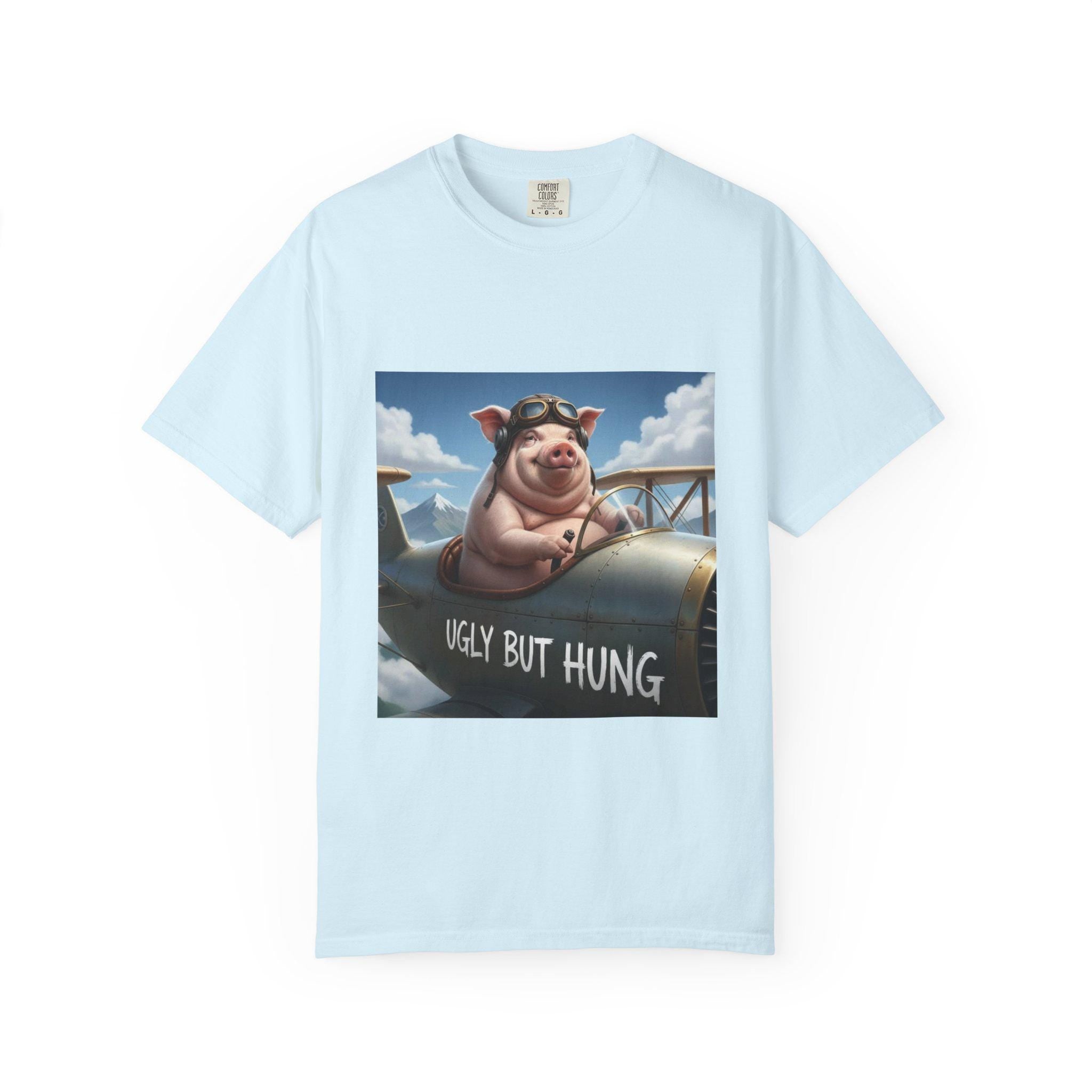 Pig Pilot illustration T-Shirt | 'Ugly But Hung' airplane design