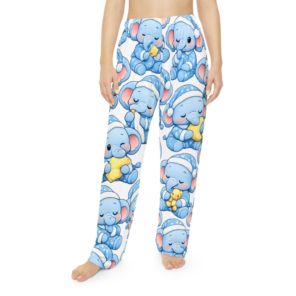Blue Sleeping Elephant Pajama Pants | Dreamy Baby Elephants All-Over Print