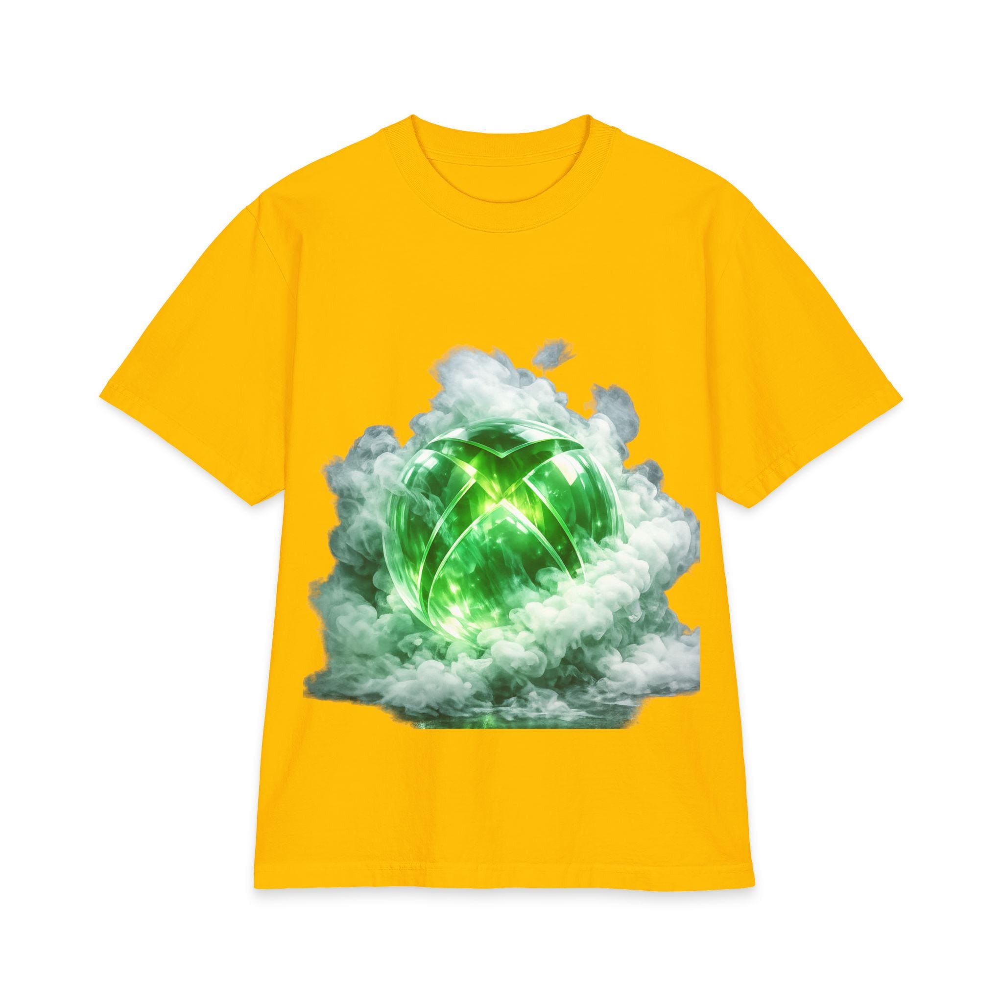 Green Cloud Xbox Logo T-Shirt | Gaming Console Graphic Tee
