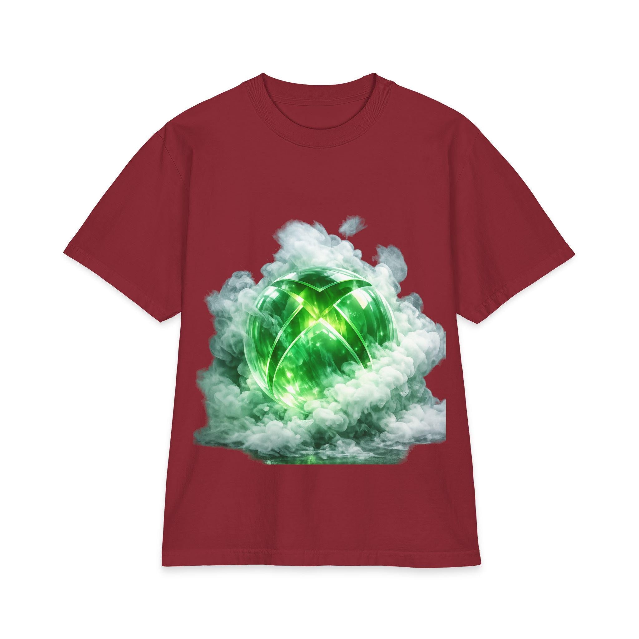 Green Cloud Xbox Logo T-Shirt | Gaming Console Graphic Tee