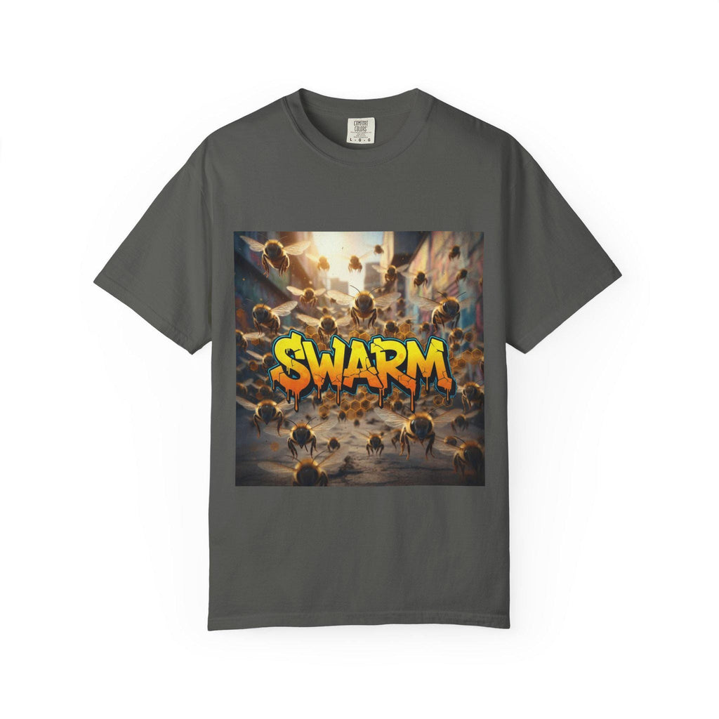 Swarm graphic T-shirt | swarm bees illustration, street art text