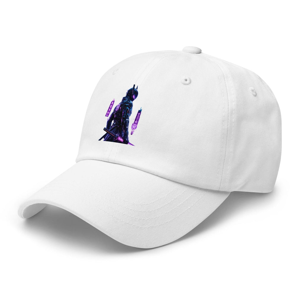 Cyberpunk Samurai Graphic Dad Hat: Adjustable Cotton Twill Cap