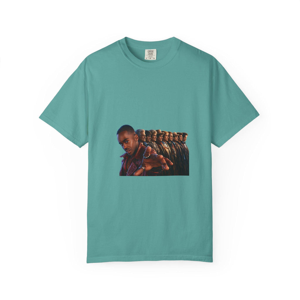 Repeating Portrait Illustration T-Shirt | Retro Film Strip Graphic