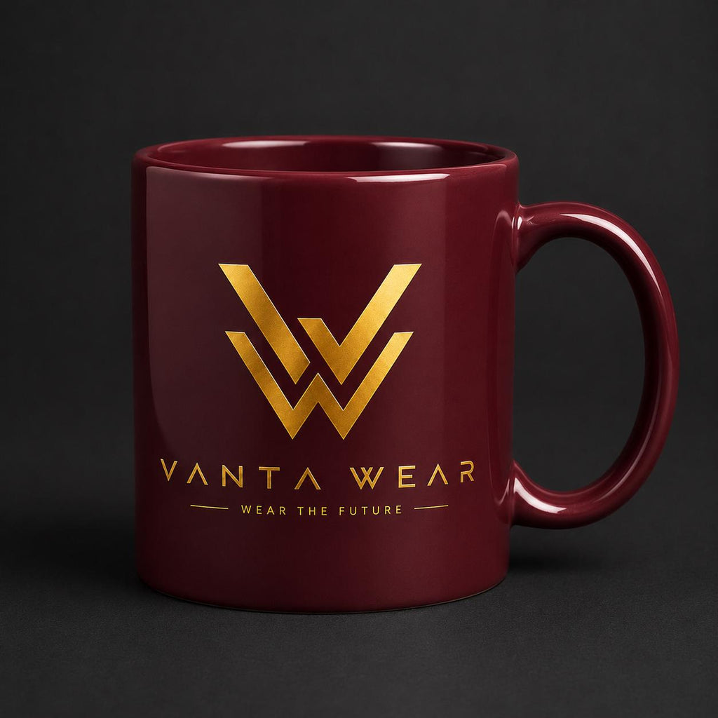 Vanta Wear Ceramic Mug: Luxury Branded Coffee Cup, Modern Design