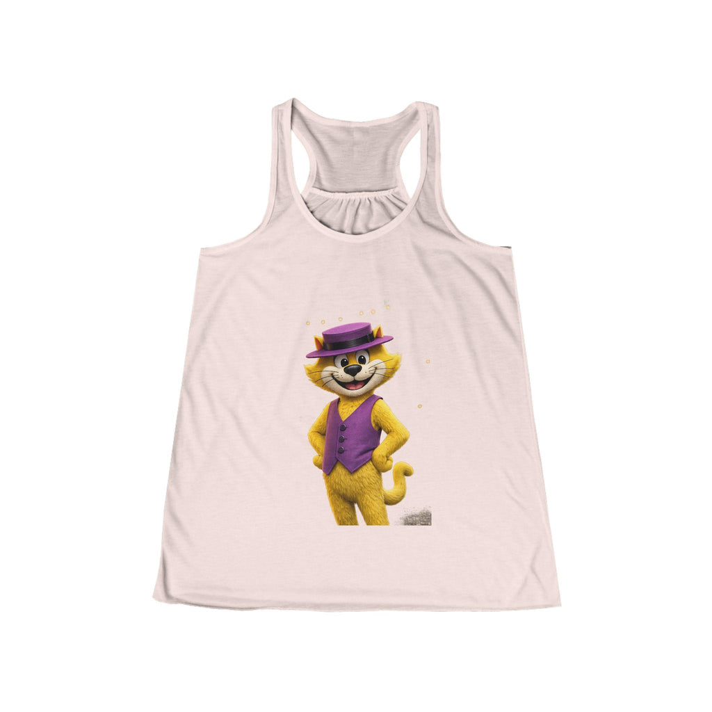 Smiling Yellow Cat in Purple Vest Tank