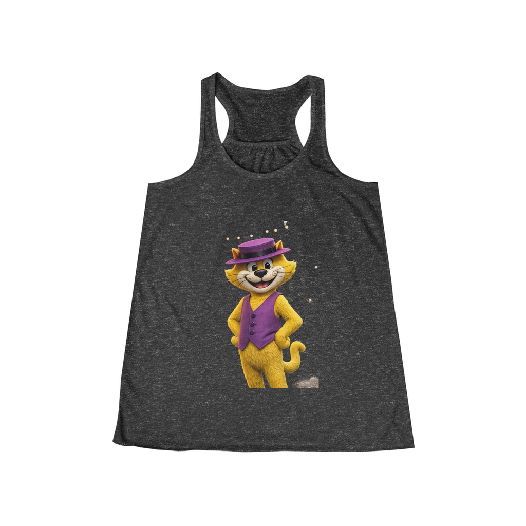 Smiling Yellow Cat in Purple Vest Tank