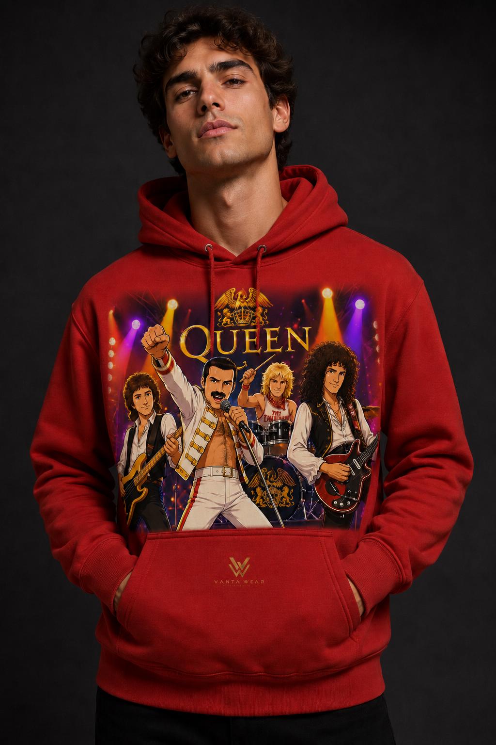 Queen Band CGI Graphic Hoodie – Classic Rock Streetwear Concert Apparel