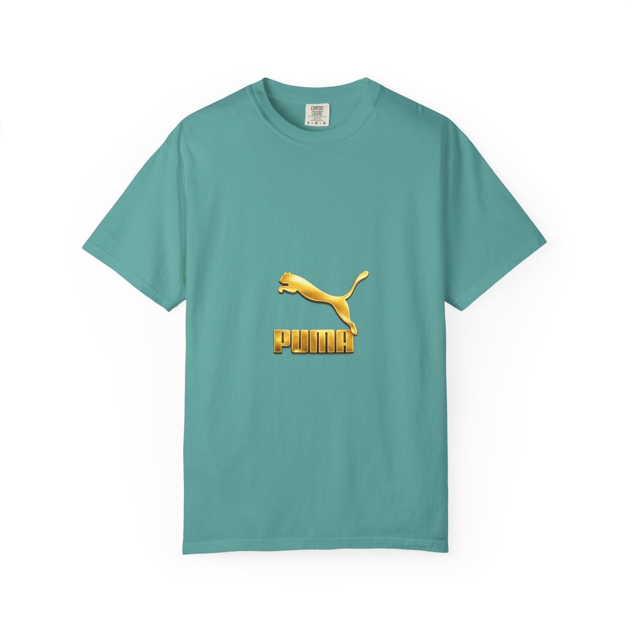 Gold Puma Logo T-shirt | Retro Sportswear Tee