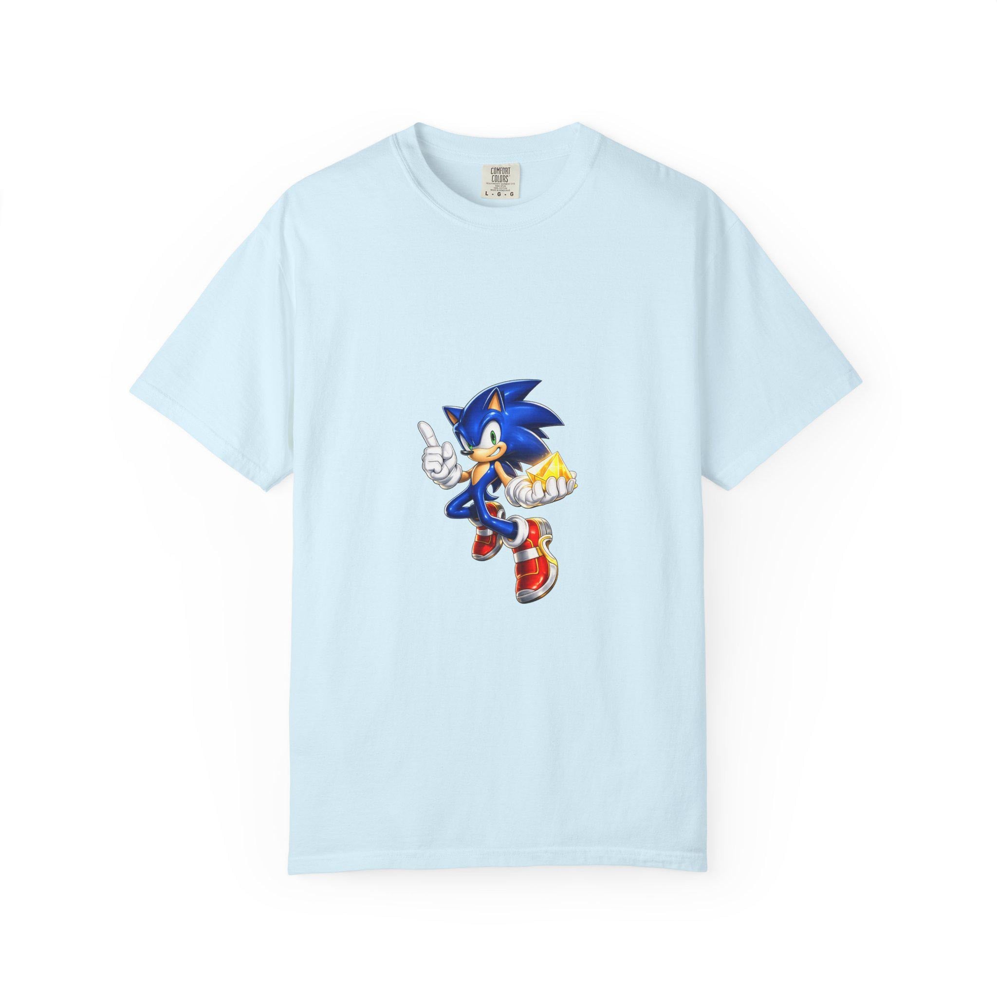 Blue Hedgehog Character T-shirt | Vintage Game Mascot Tee
