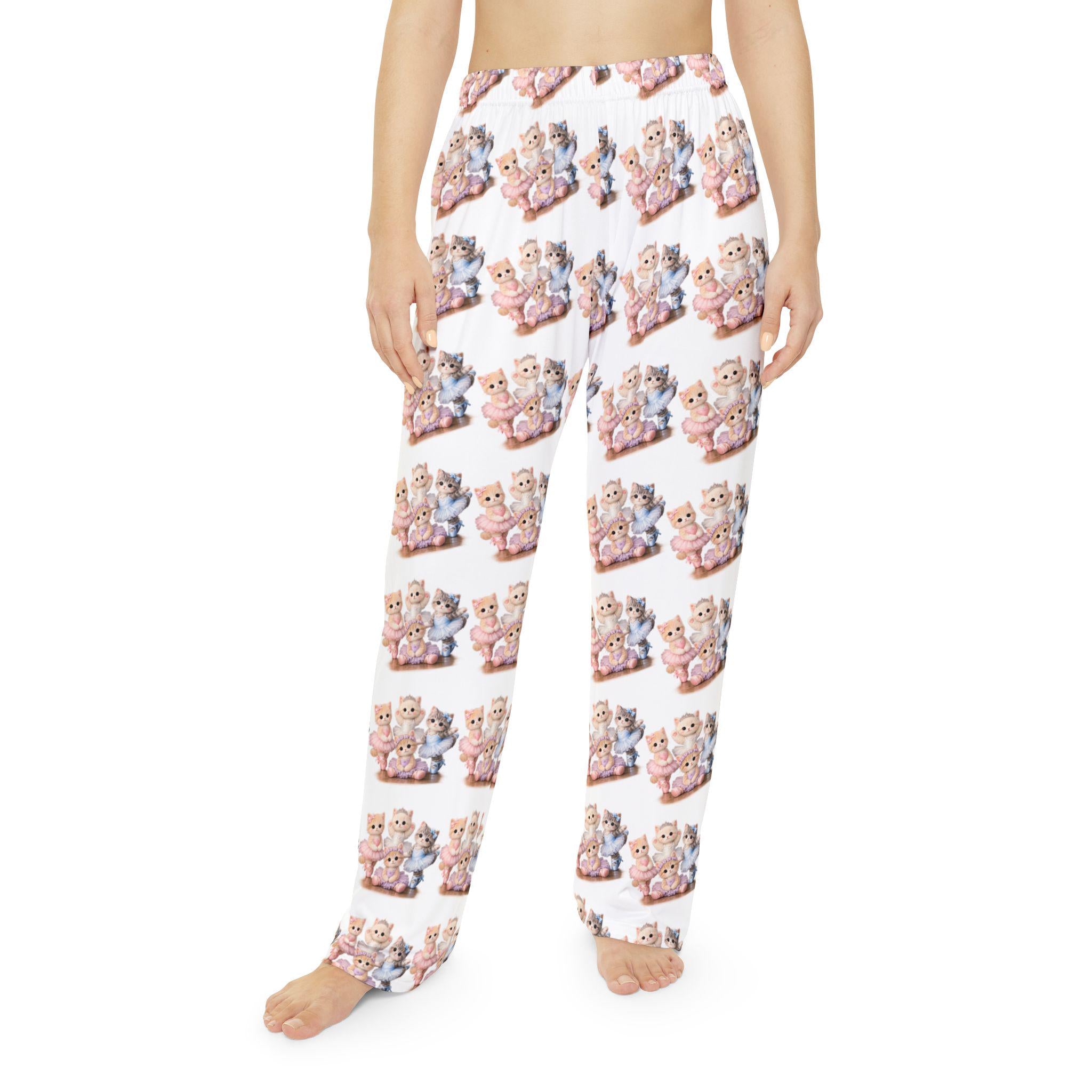Ballet Kitten Pajama Pants | Soft Brushed Polyester All-Over Print