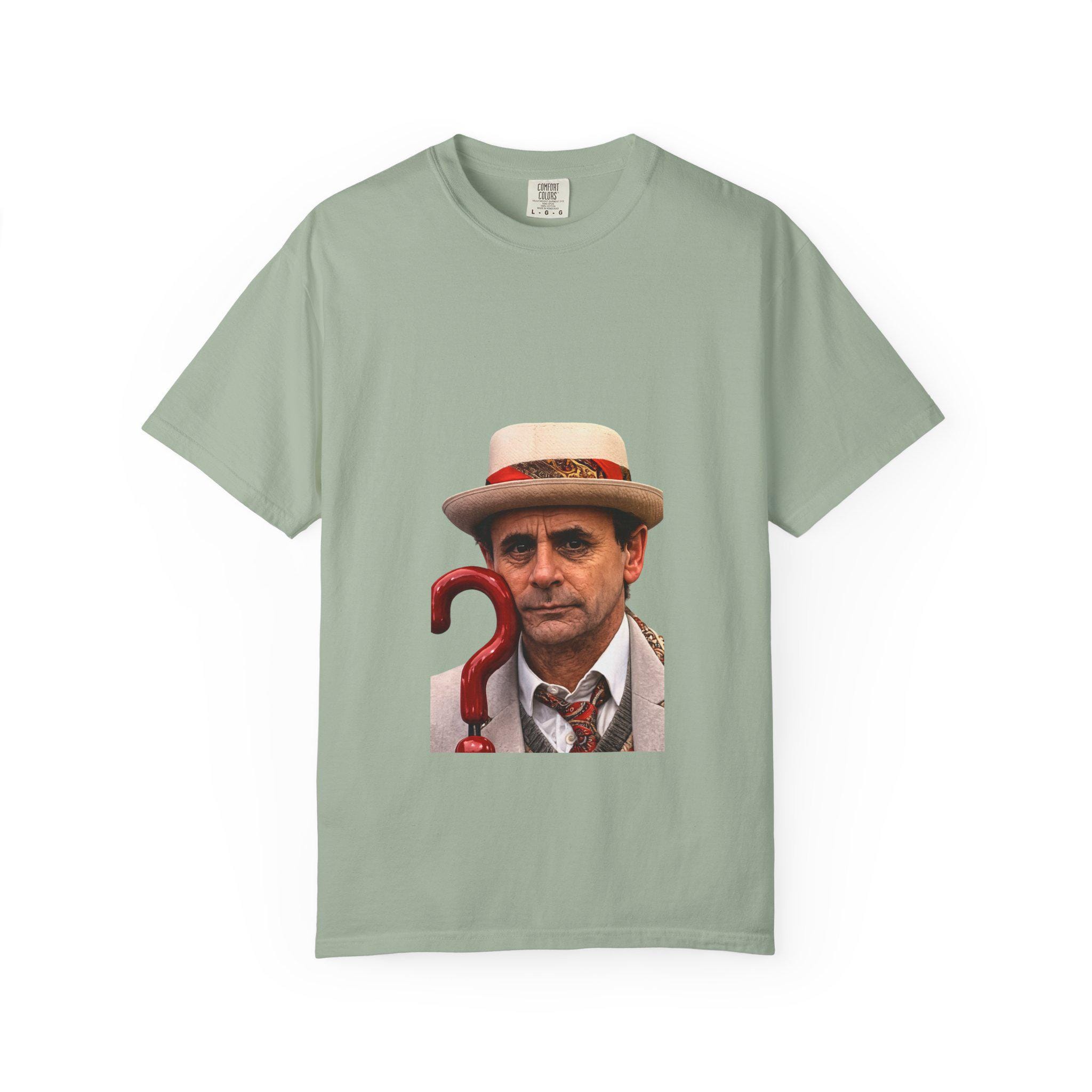 Man with Question Mark Cane T-shirt | Retro Detective Portrait