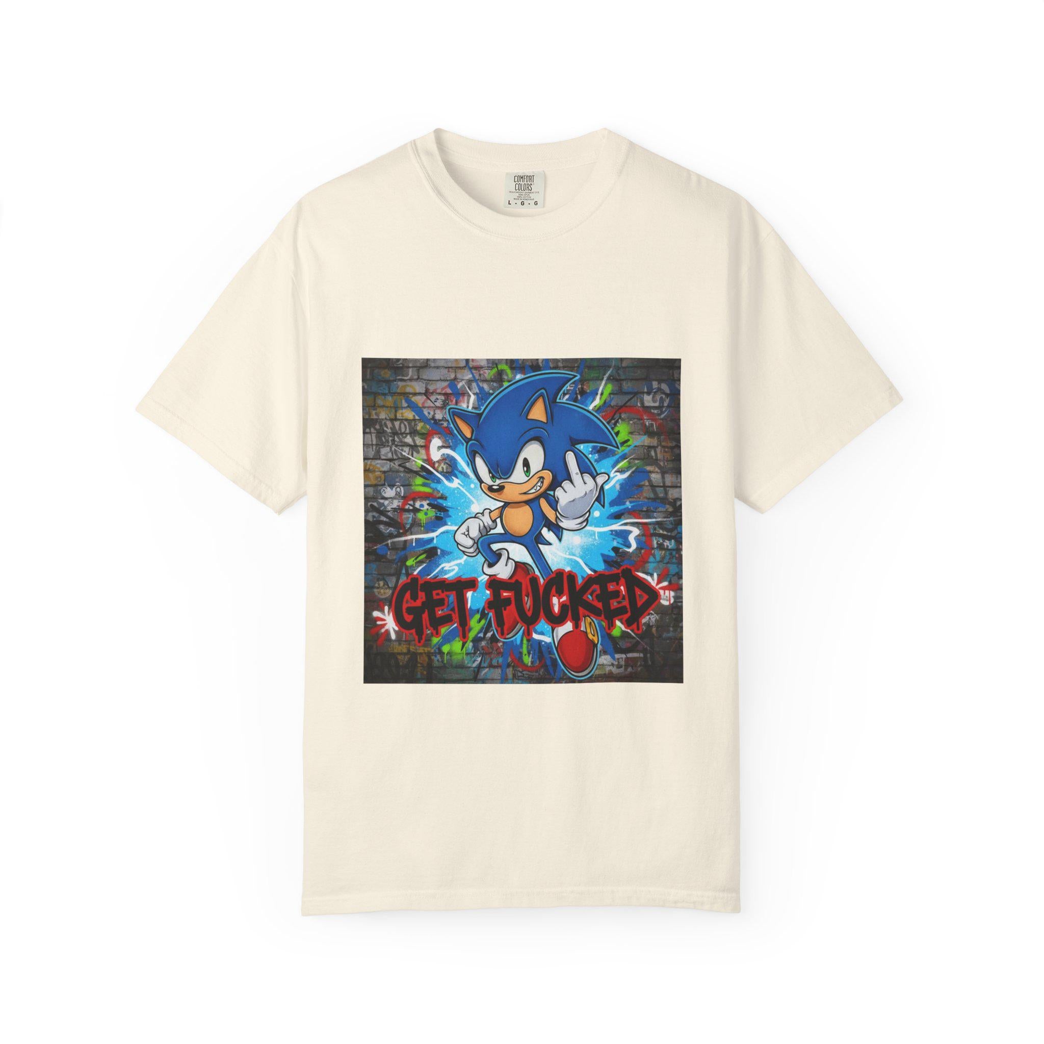 Graffiti Blue Hedgehog character T-shirt | Street Art Graphic Tee