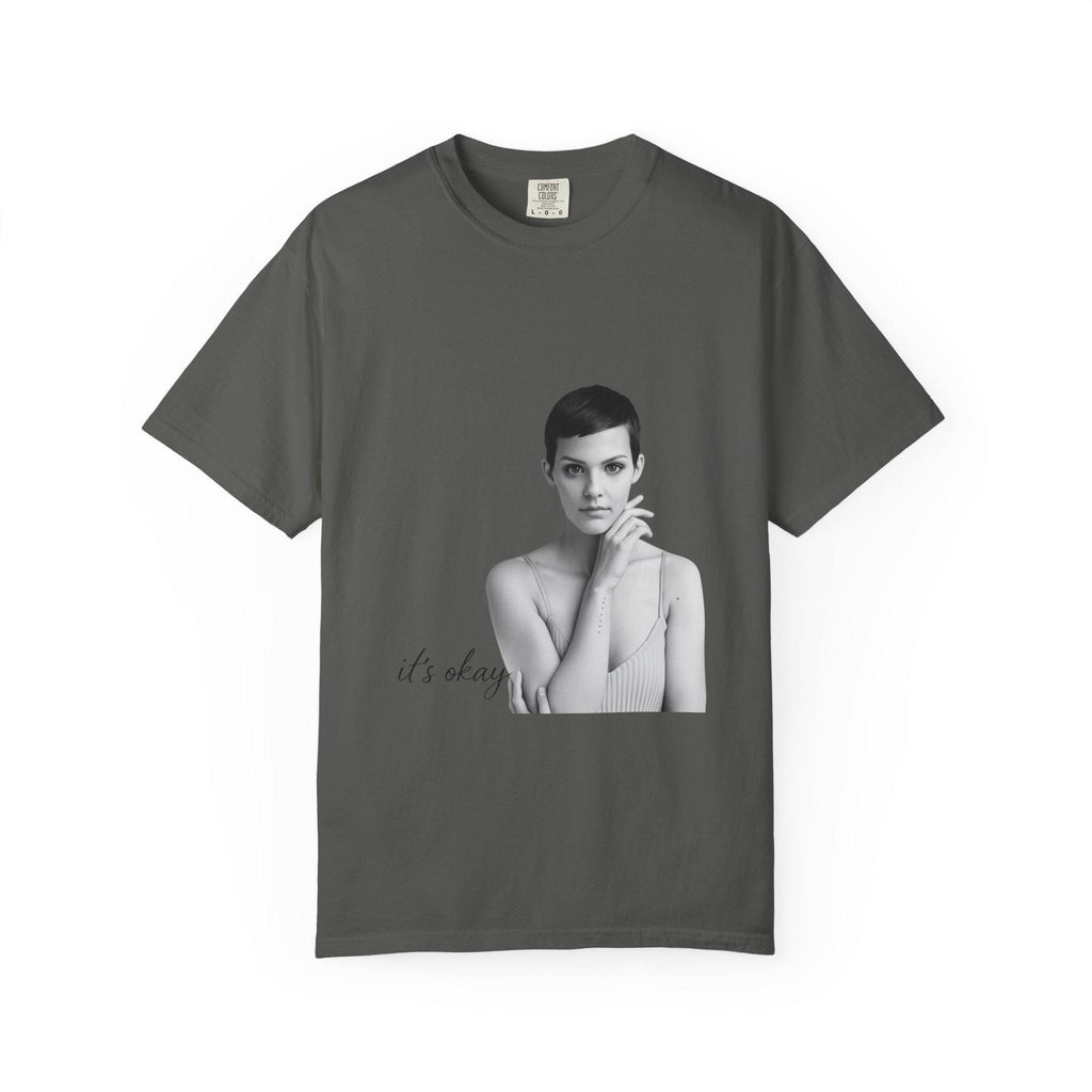 Minimalist Portrait "it's okay" T-Shirt | Monochrome Photo Tee