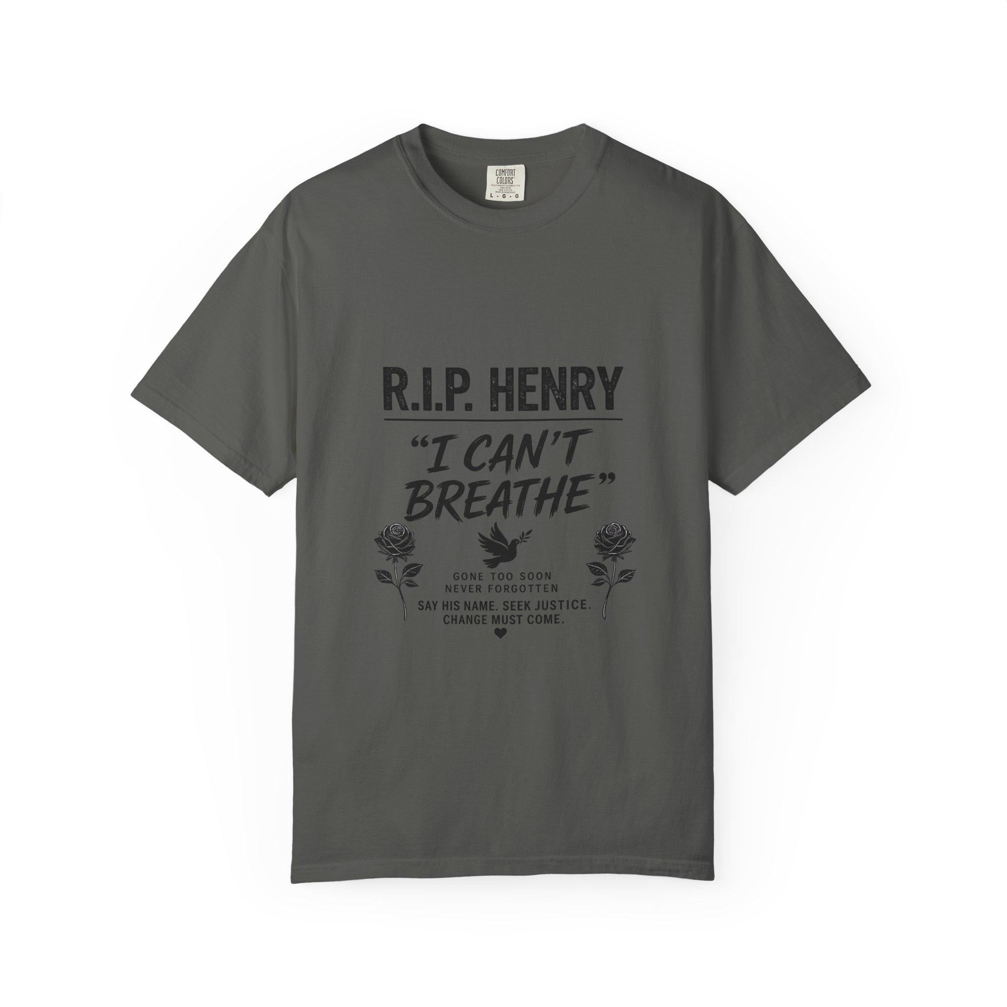 R.I.P. Henry "I Can't Breathe" Tee | Memorial Justice Awareness T-Shirt