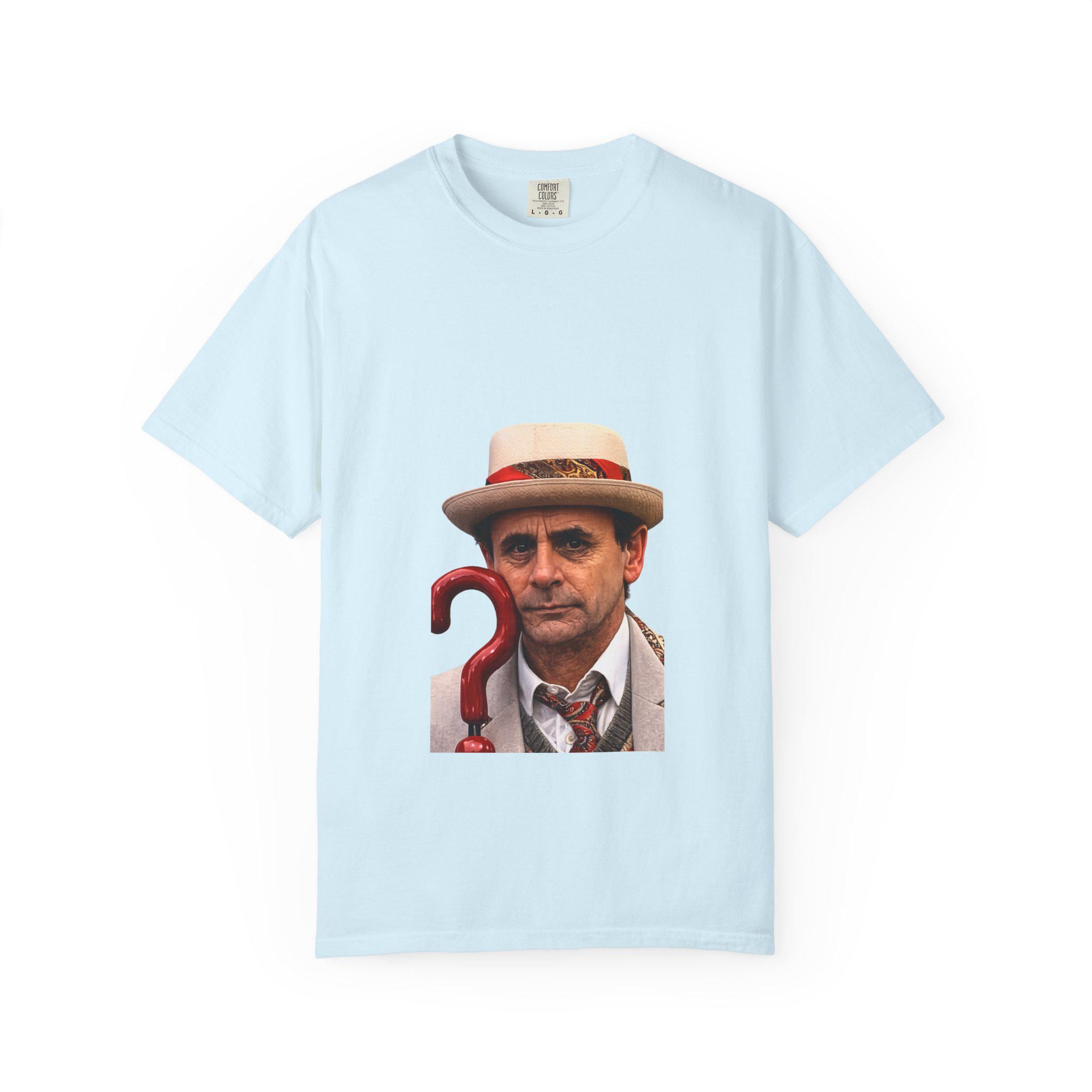 Man with Question Mark Cane T-shirt | Retro Detective Portrait