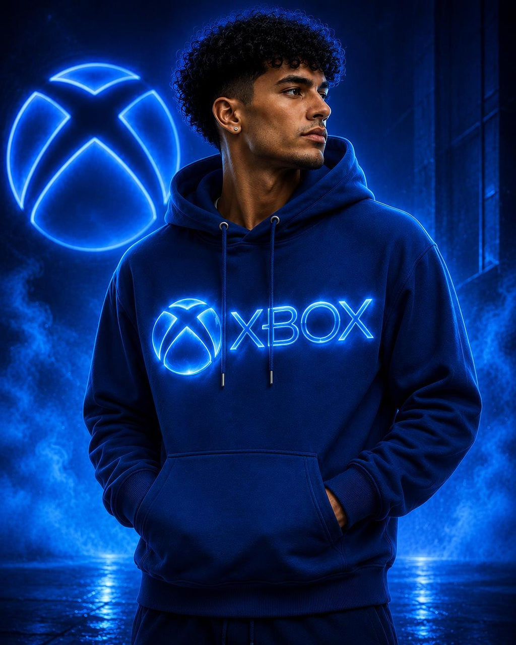 CGI Xbox-Inspired Hoodie: Futuristic Gaming Streetwear Graphic Sweatshirt