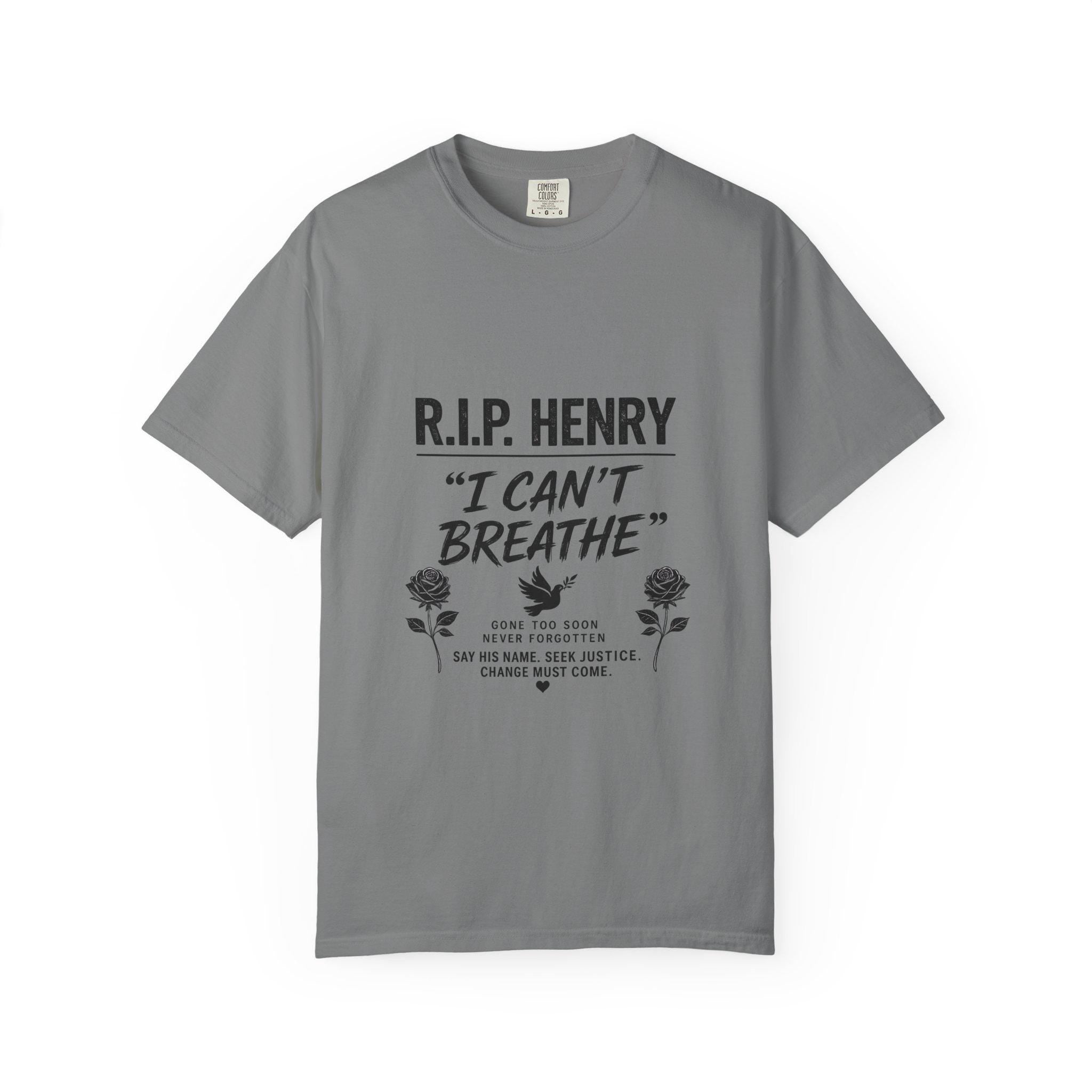 R.I.P. Henry "I Can't Breathe" Tee | Memorial Justice Awareness T-Shirt