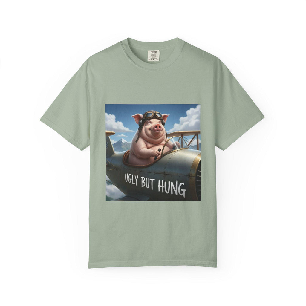 Pig Pilot illustration T-Shirt | 'Ugly But Hung' airplane design