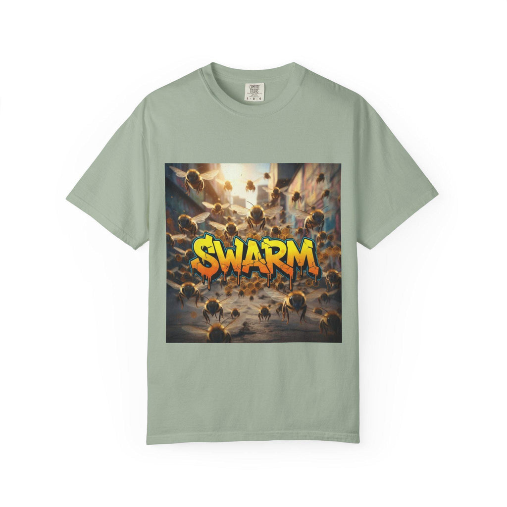 Swarm graphic T-shirt | swarm bees illustration, street art text