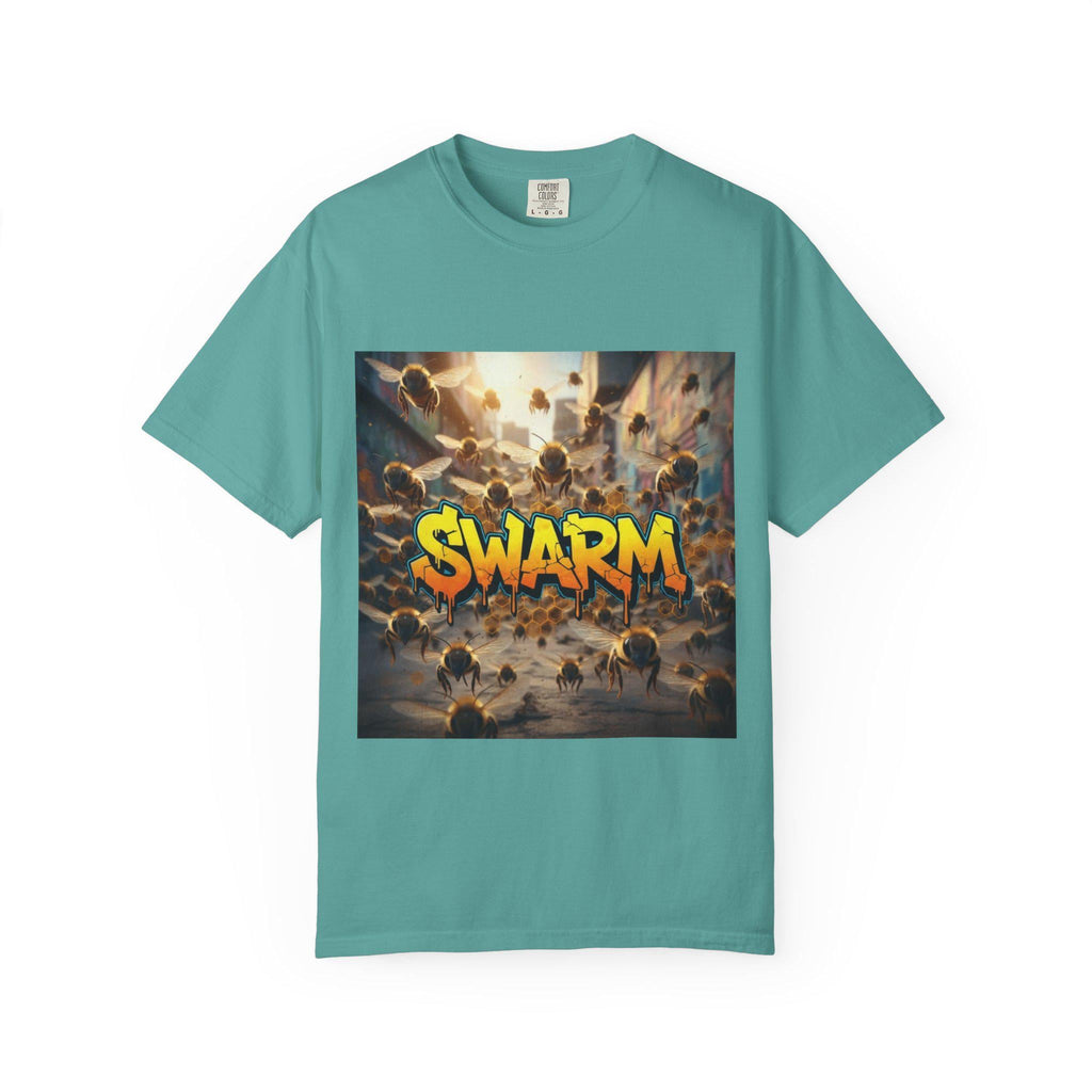 Swarm graphic T-shirt | swarm bees illustration, street art text