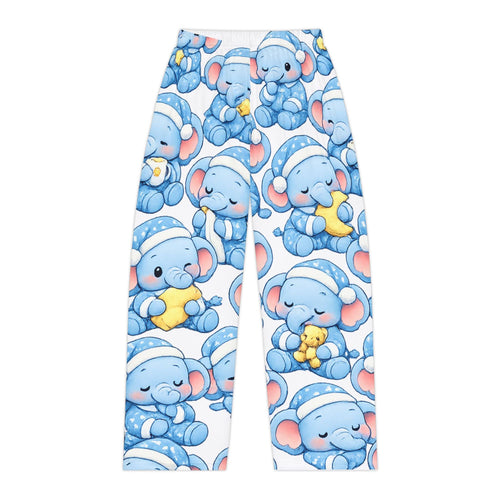 Blue Sleeping Elephant Pajama Pants | Dreamy Baby Elephants All-Over Print