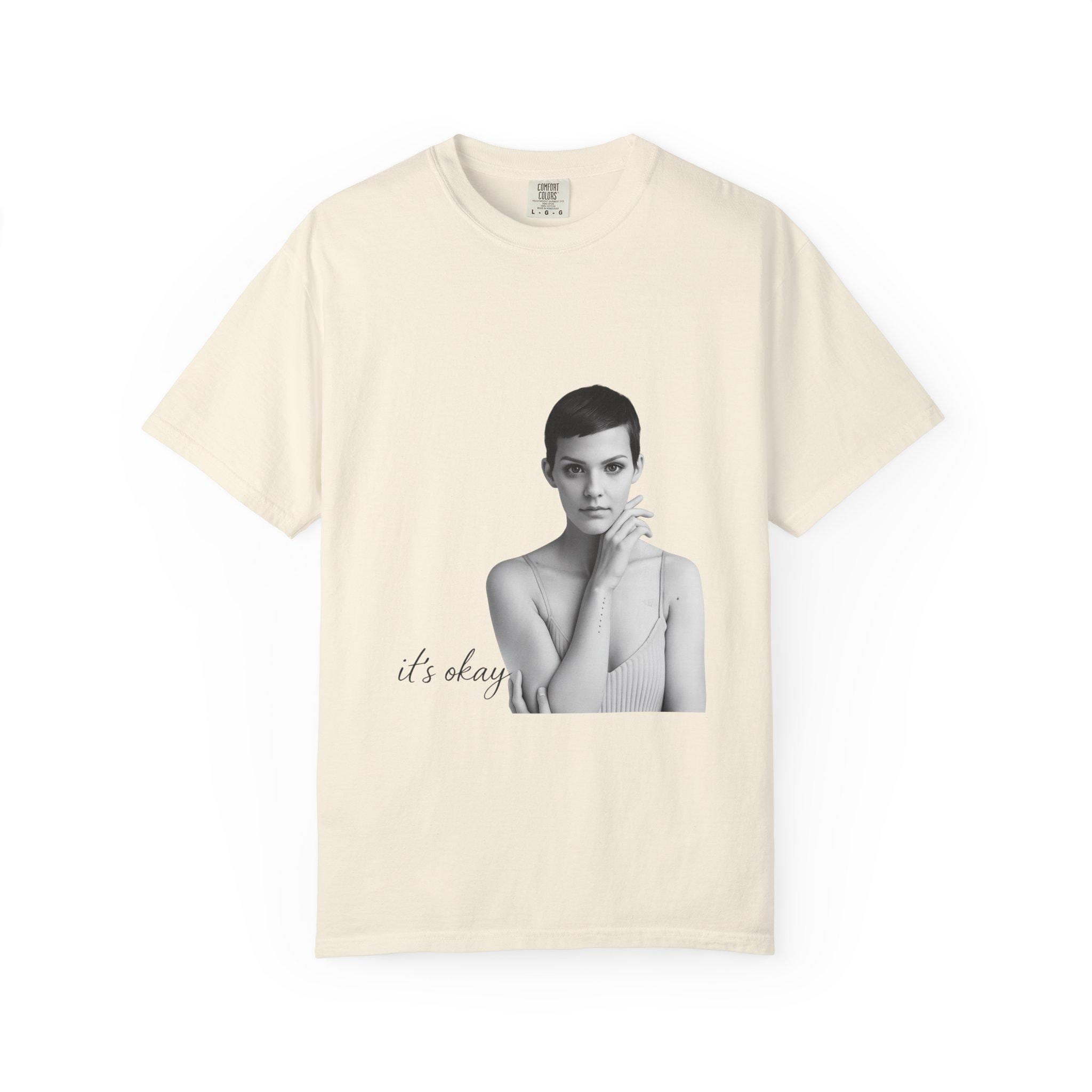 Minimalist Portrait "it's okay" T-Shirt | Monochrome Photo Tee