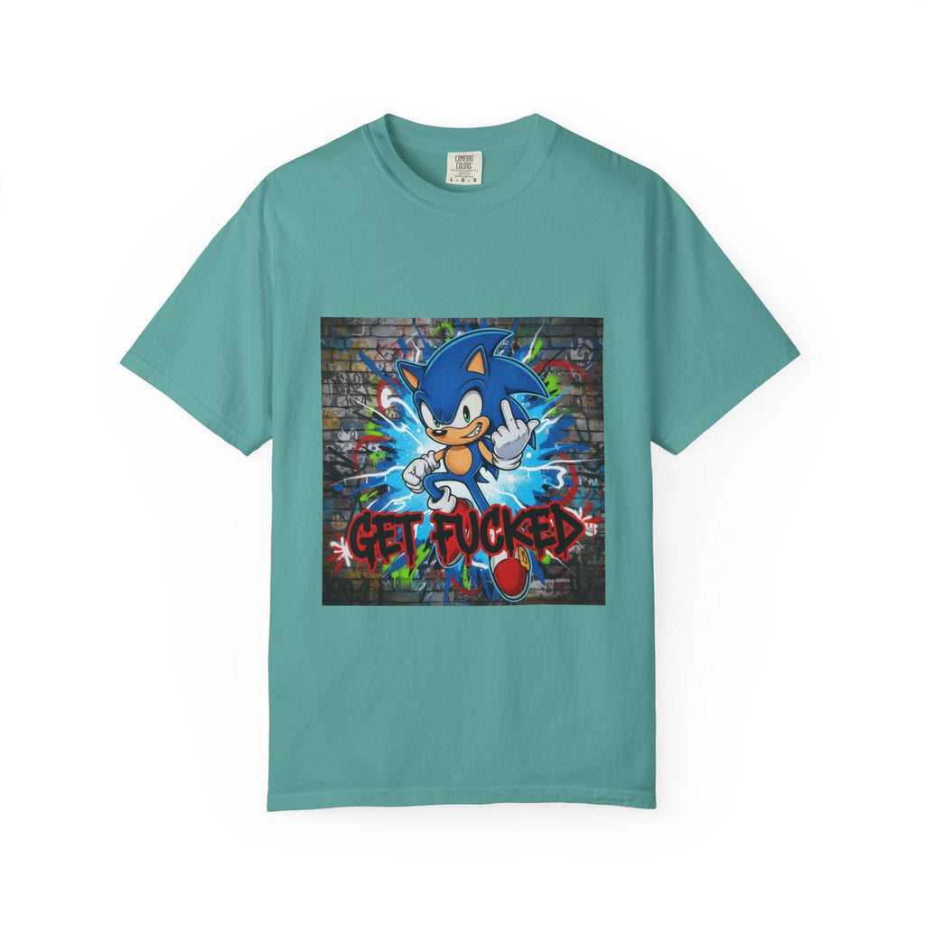 Graffiti Blue Hedgehog character T-shirt | Street Art Graphic Tee