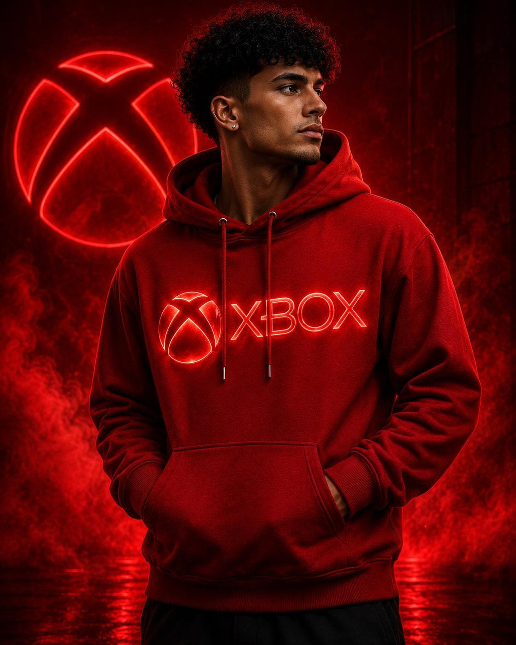 CGI Xbox-Inspired Hoodie: Futuristic Gaming Streetwear Graphic Sweatshirt