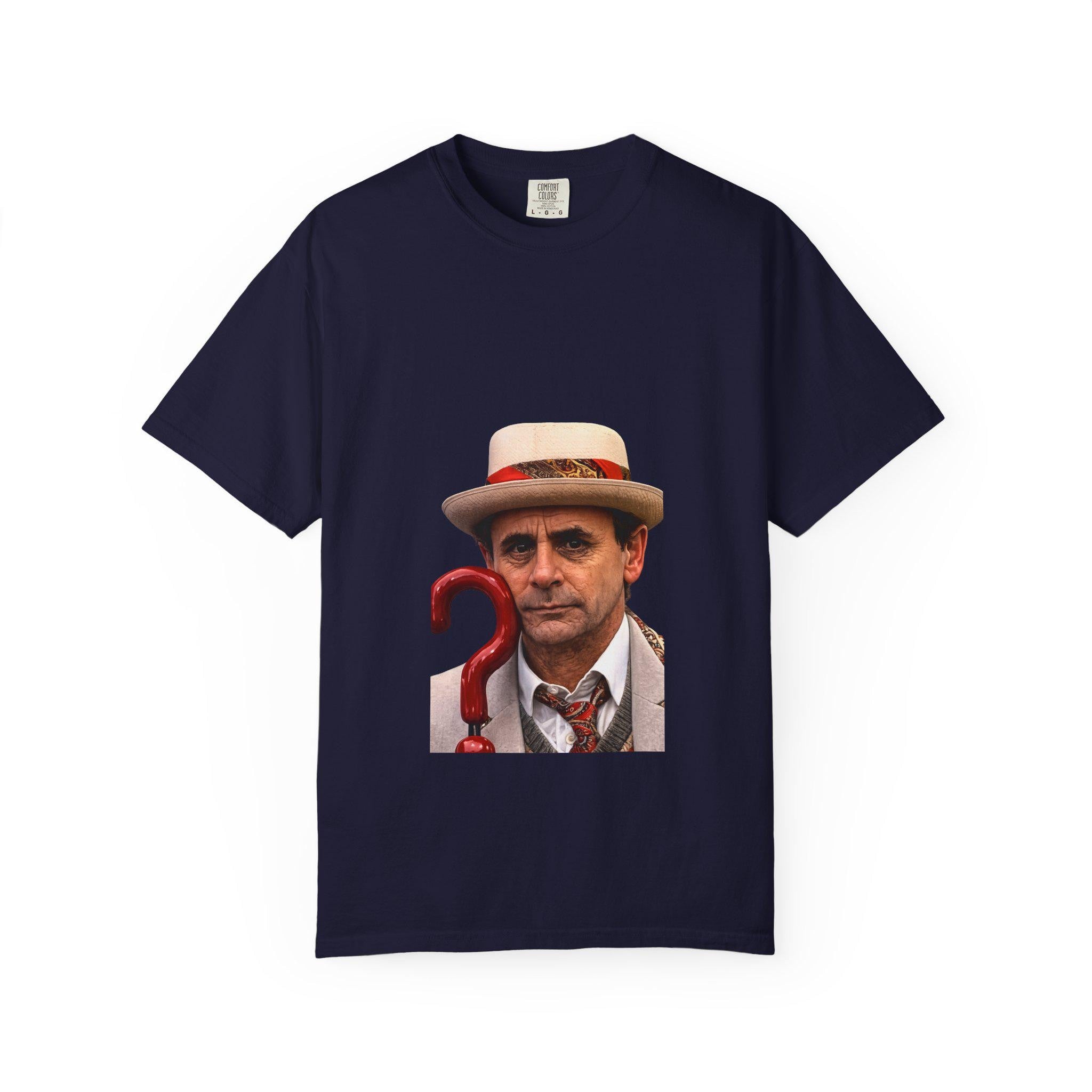 Man with Question Mark Cane T-shirt | Retro Detective Portrait