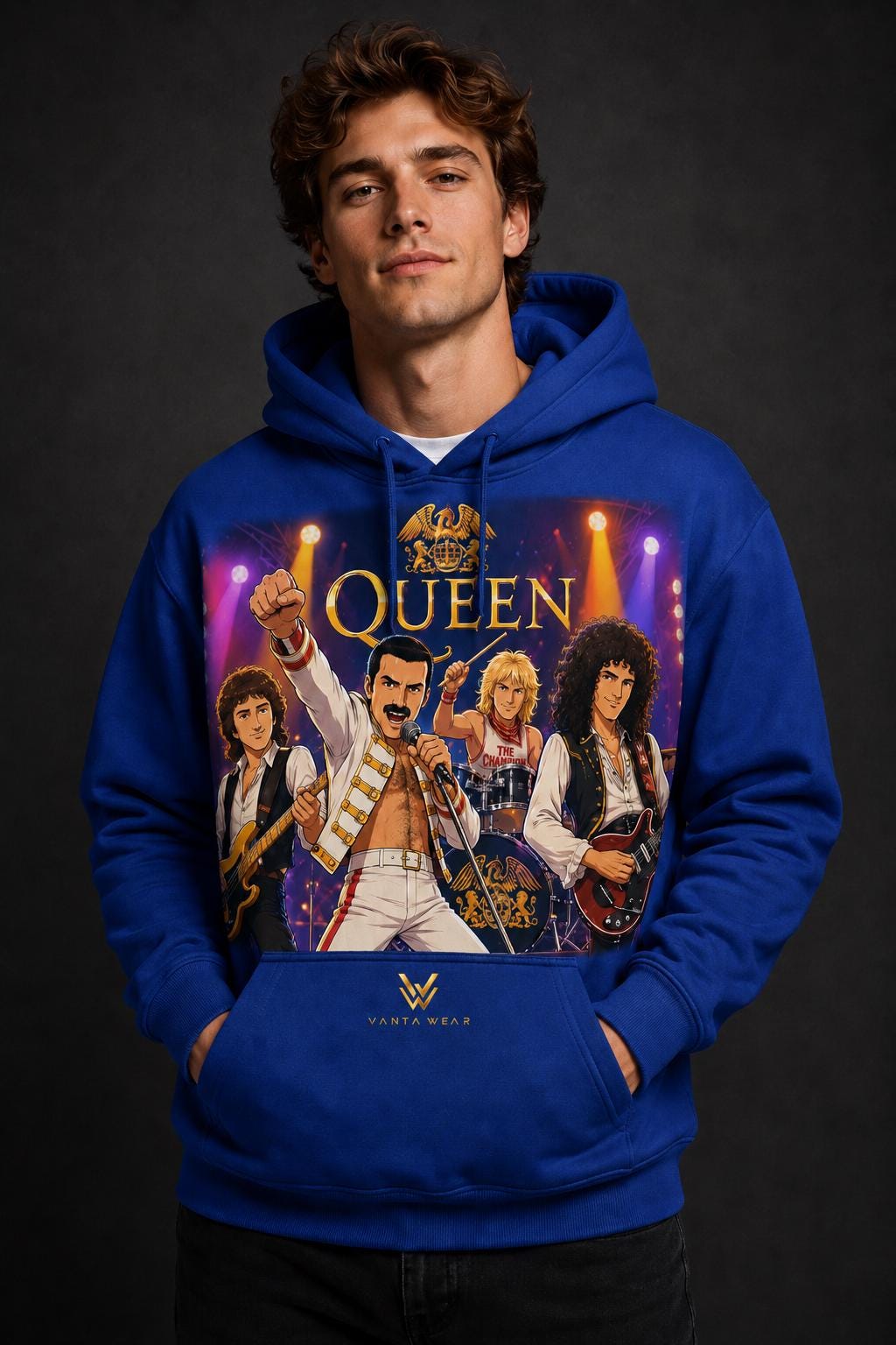 Queen Band CGI Graphic Hoodie – Classic Rock Streetwear Concert Apparel