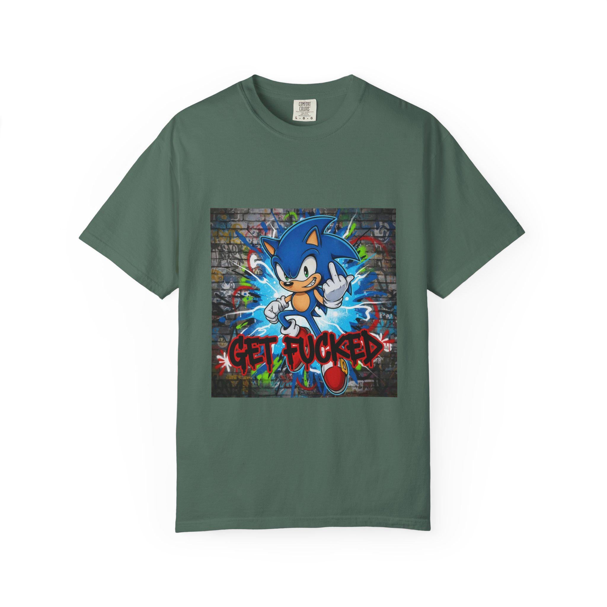 Graffiti Blue Hedgehog character T-shirt | Street Art Graphic Tee