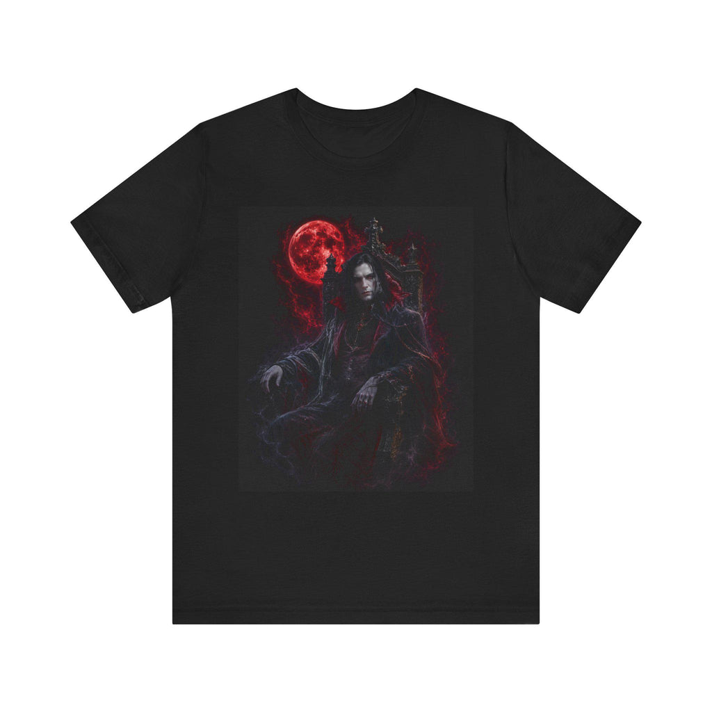 Vampire Lord Portrait Tee | Gothic Red Moon T-Shirt