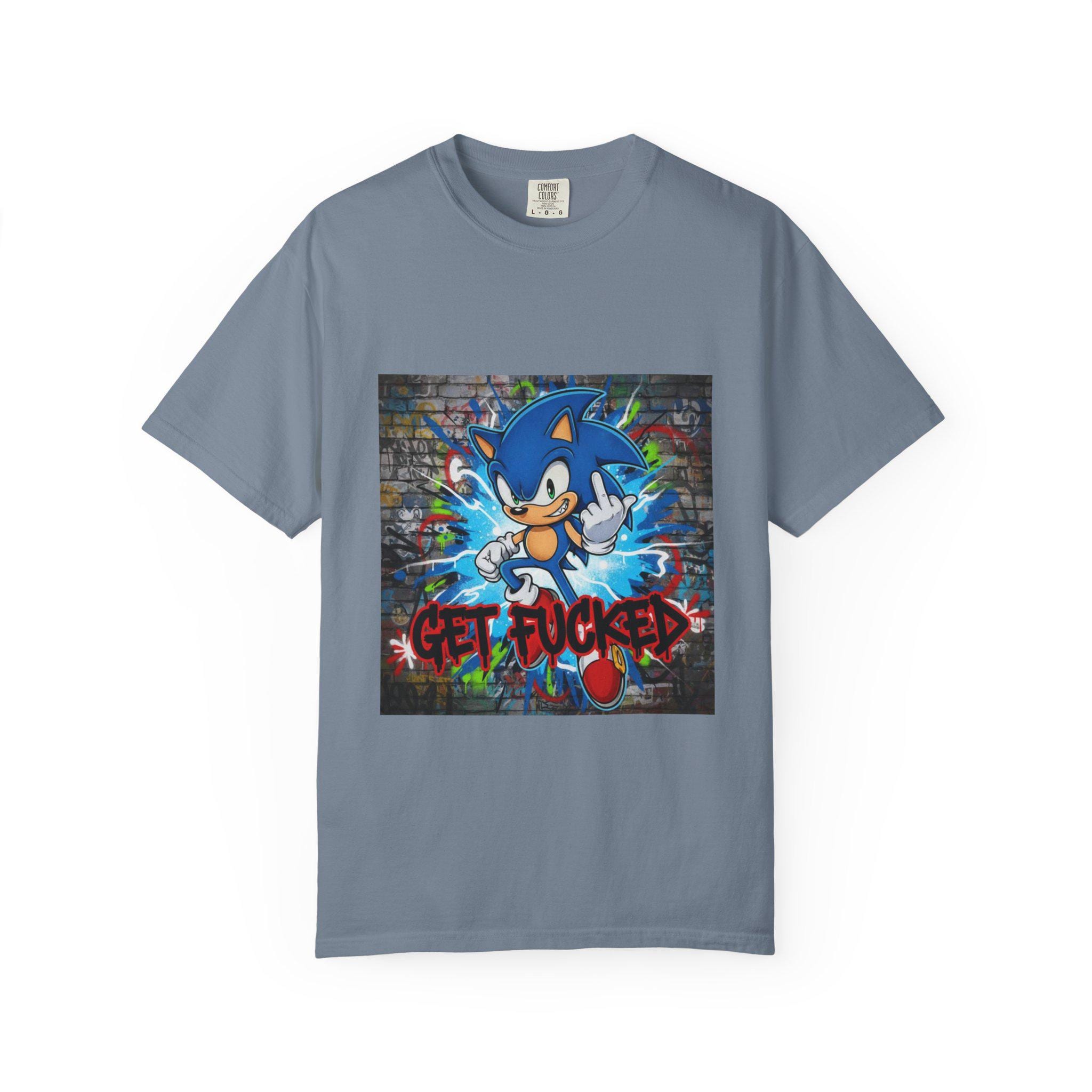 Graffiti Blue Hedgehog character T-shirt | Street Art Graphic Tee