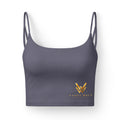 Vanta Wear logo Luxe Bra, cropped strappy sports bra | gray purple