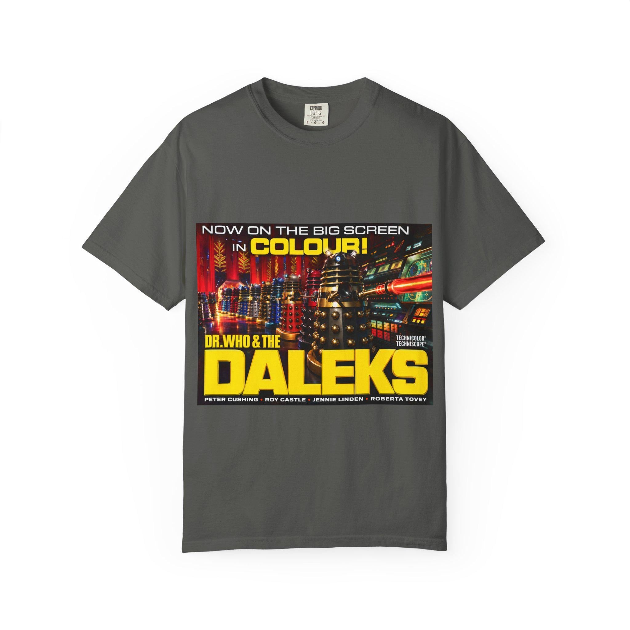 Dr. Who & The Daleks Retro Movie Poster T-Shirt | Sci-Fi Classic Tee